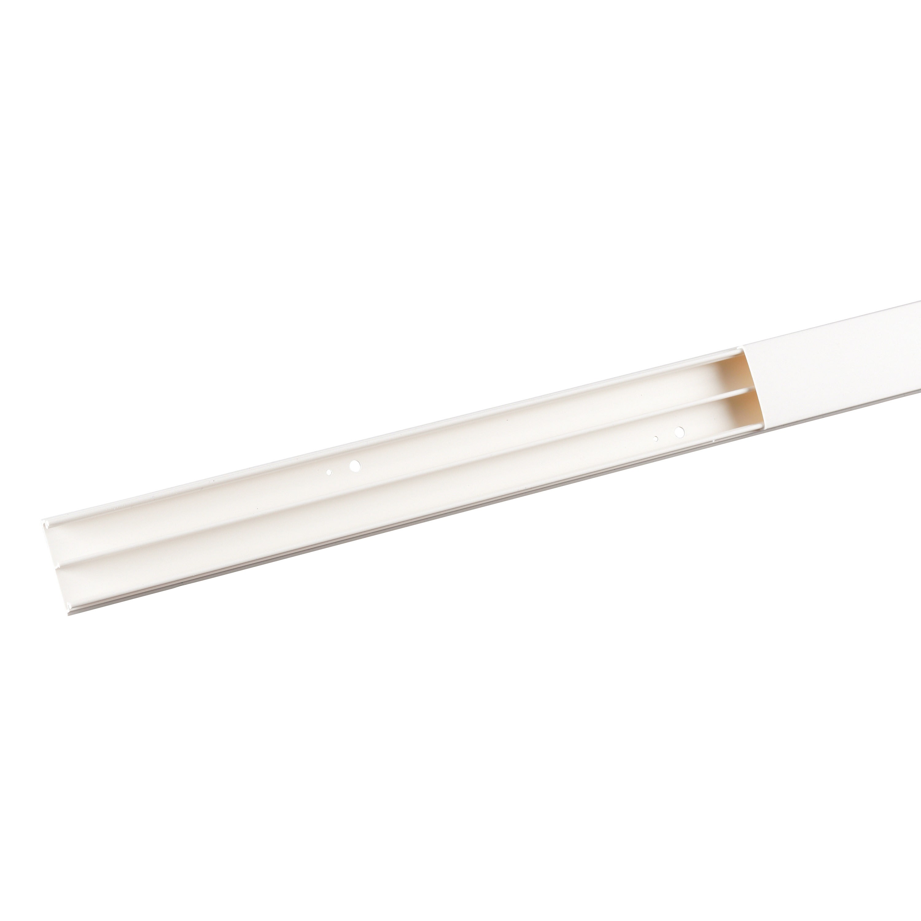 Planet Wattohm - Moulure Keva 32mmx12mm-Fond+couvercle-2 compartiments-Longueur 2,10m-Blanc Artic