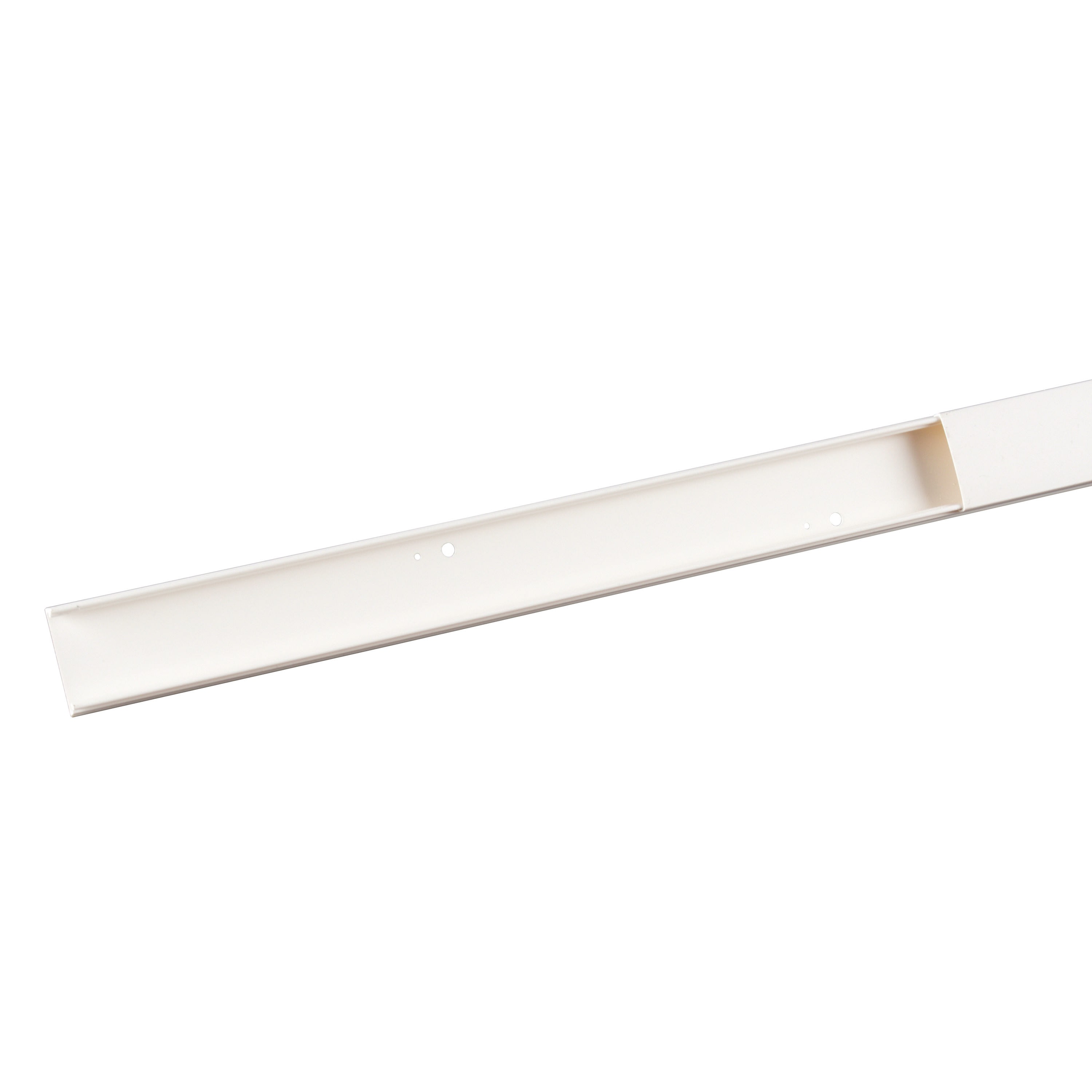 Planet Wattohm - Moulure Keva 32mmx15mm-Fond+couvercle-2 compartiments-Longueur 2,10m-Blanc Artic