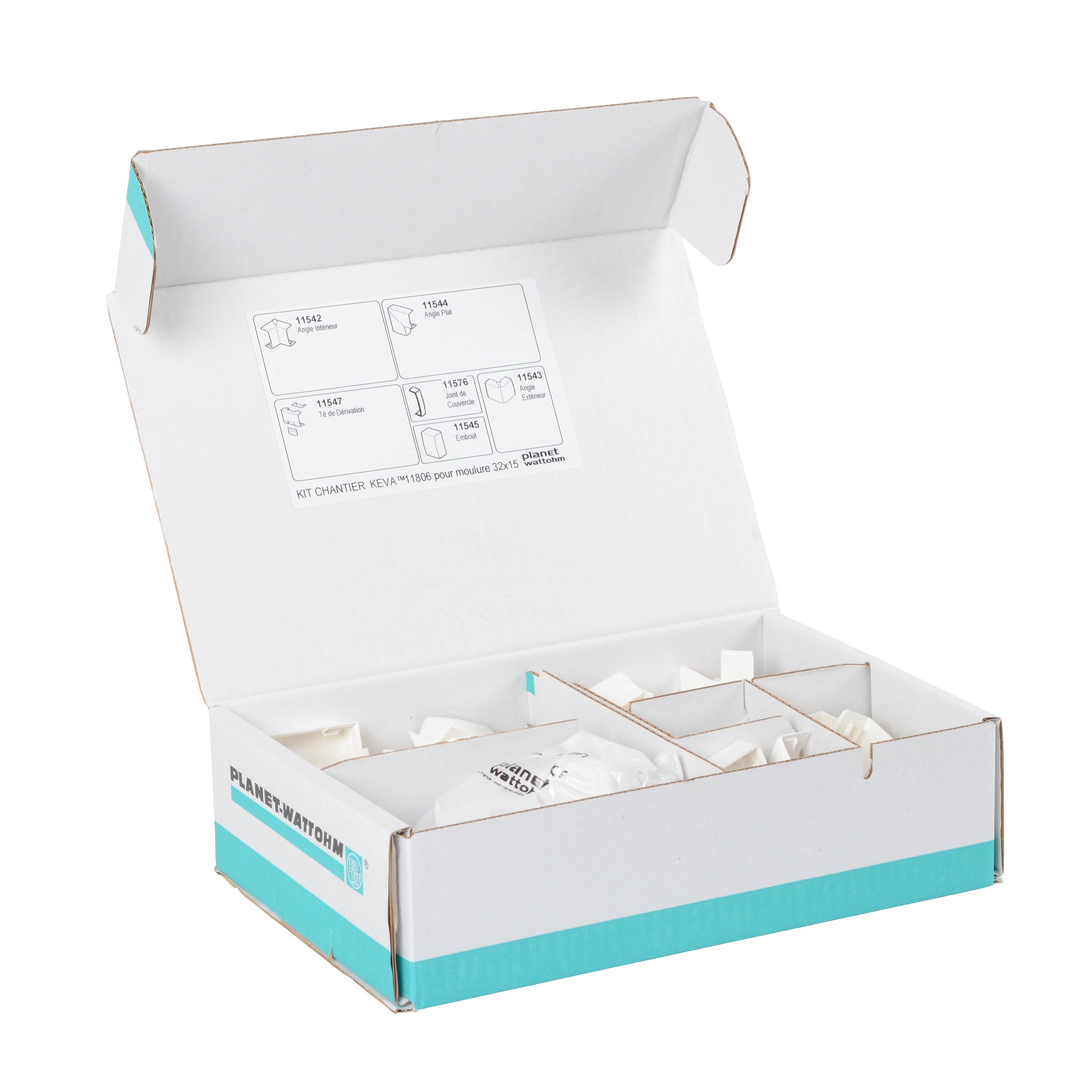 Planet Wattohm - Kit de chantier-Accessoires pour Moulure Keva 32x15mm-Rechargeable selon besoin