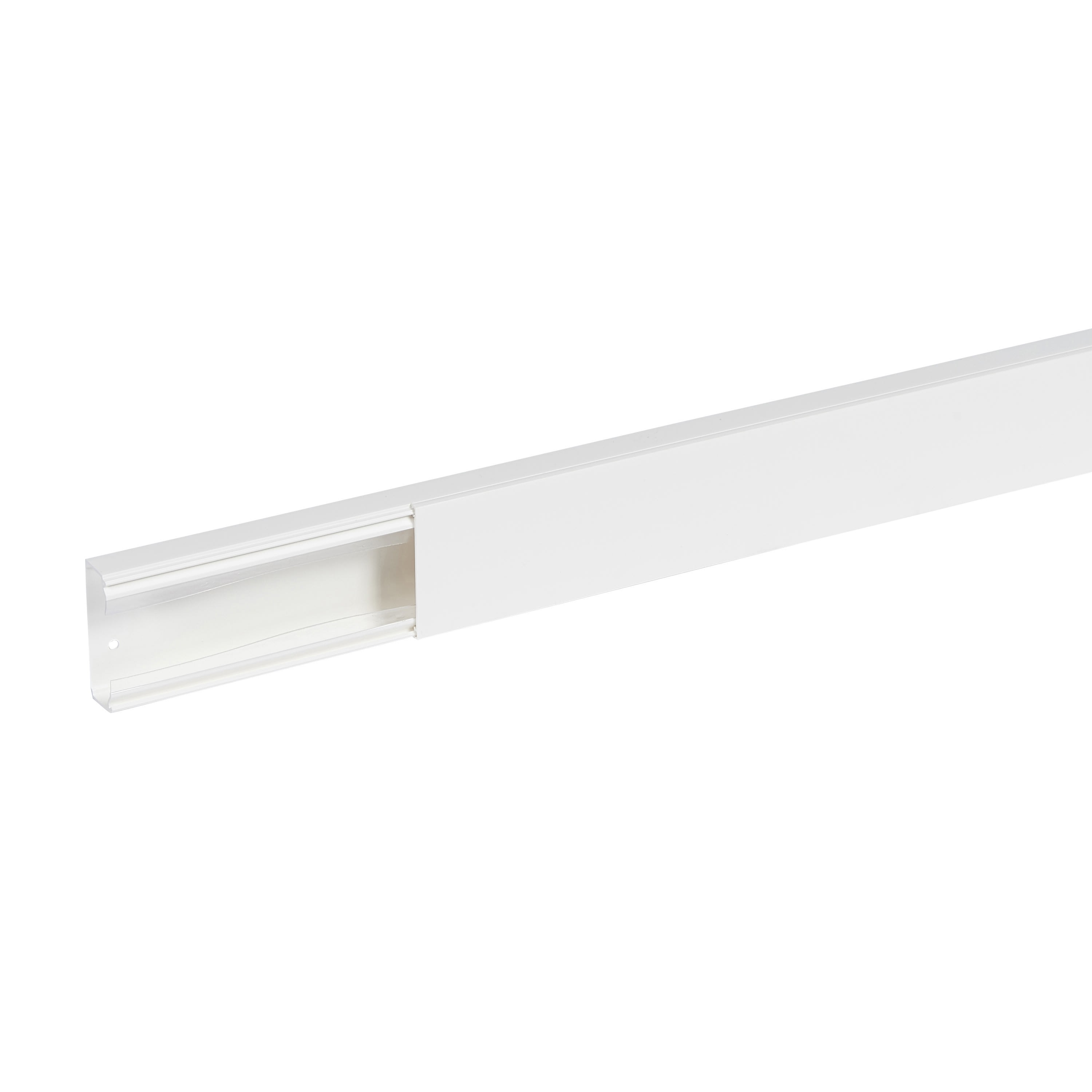 Planet Wattohm - Goulotte distribution Viadis 60x25mm-Fond+couvercle-1 compart-Longueur 2m-Blanc
