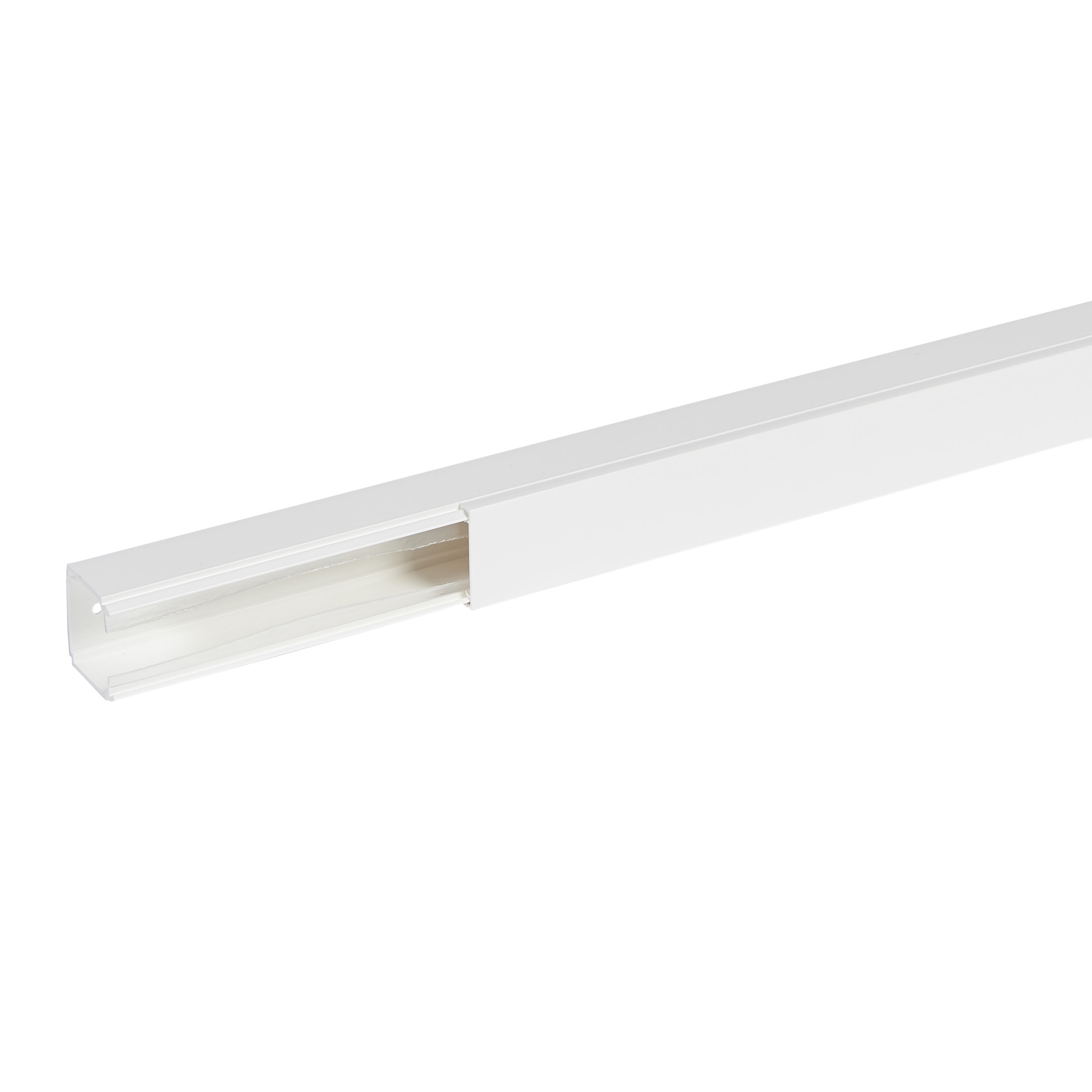 Planet Wattohm - Goulotte distribution Viadis 40x40mm-Fond+couvercle-1 compart-Longueur 2m-Blanc