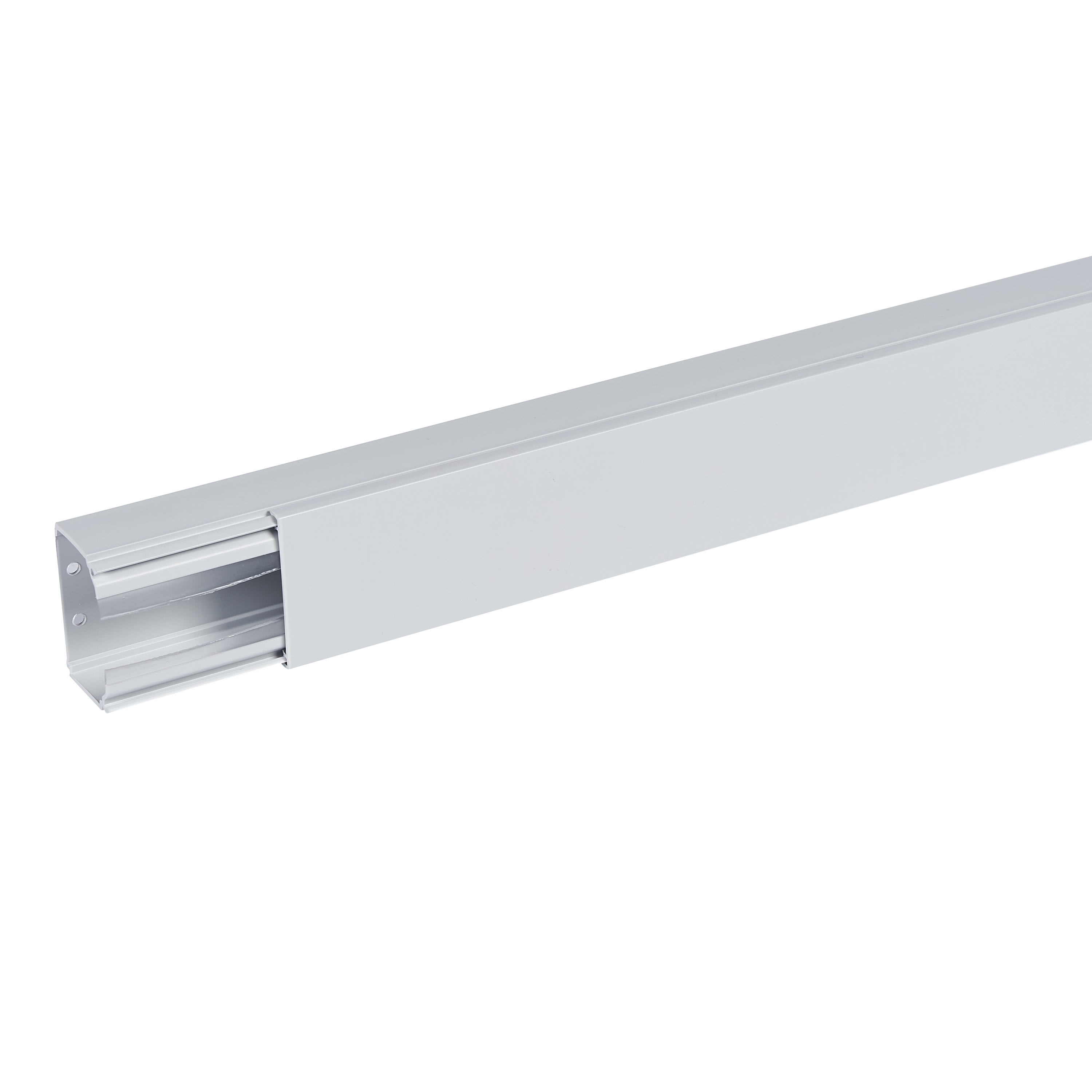 Planet Wattohm - Goulotte distribution Viadis 60x40mm-Fond+couvercle-1 compart-Longueur 2m-Gris