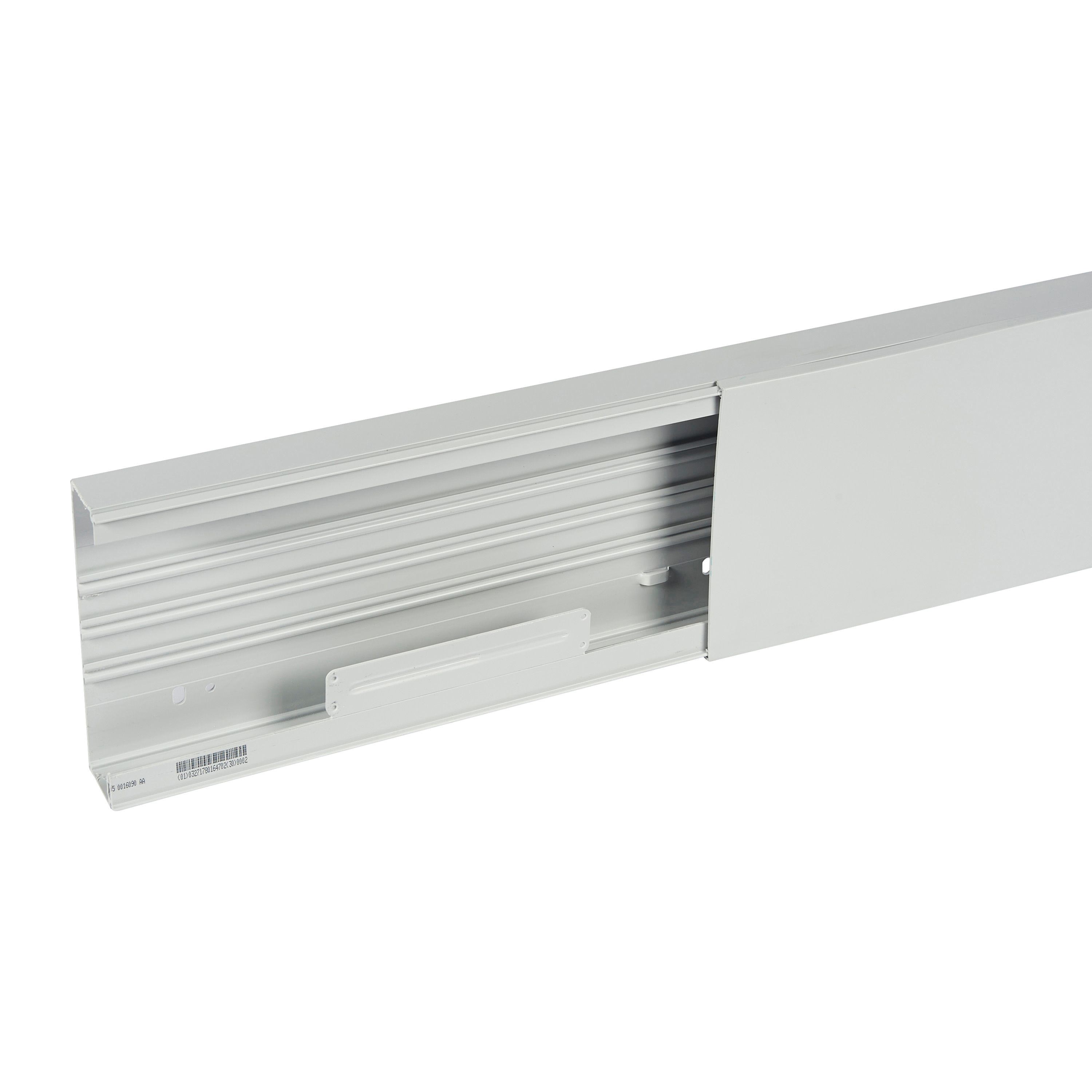 Planet Wattohm - Goulotte distribution Viadis 150x40mm-Fond+couvercle-1 compart-Longueur 2m-Gris