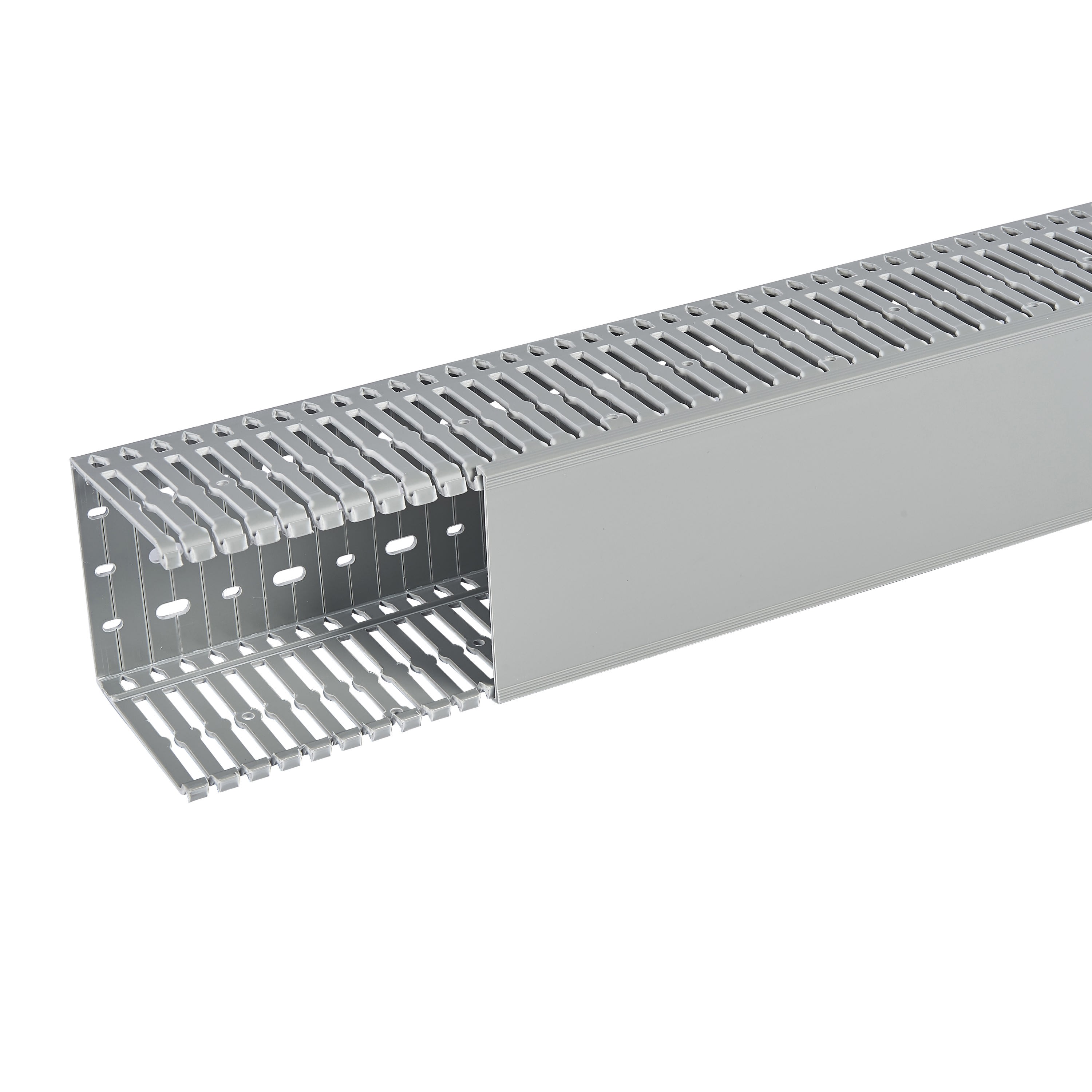 Planet Wattohm - Goulotte Segma 100mmx100mm - Pas de 6mm à 6,5mm - 1 couvercle - Longueur 2m -PVC