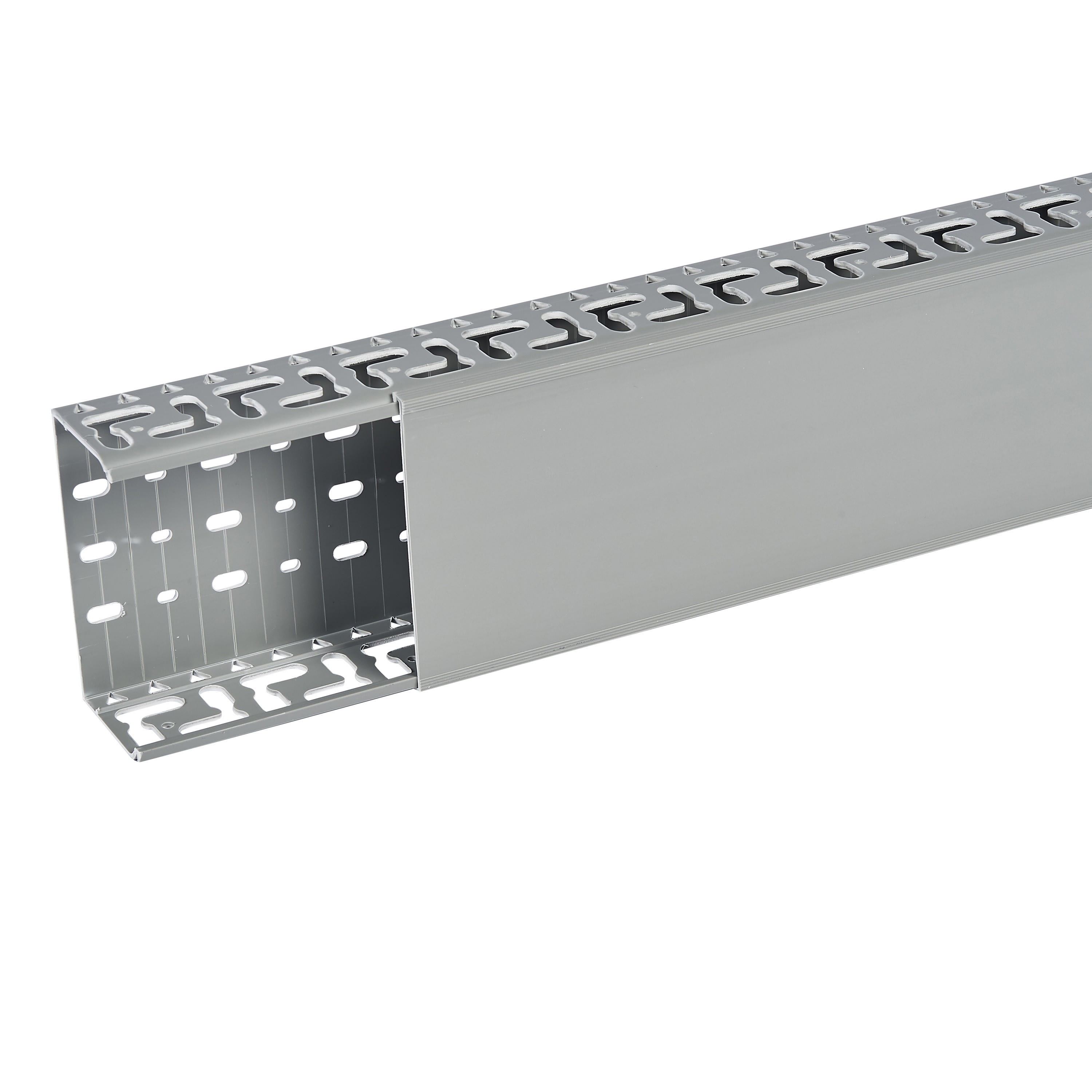 Planet Wattohm - Goulotte Segma oblongue 120mmx60mm - Pas de 50mm - 1 couvercle - Longueur 2m-PVC