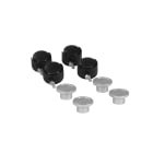 Planet Wattohm - Jeu de 4 roulettes et ranges cordons pied de colonnettes 1 et 2 compart. LOGIX