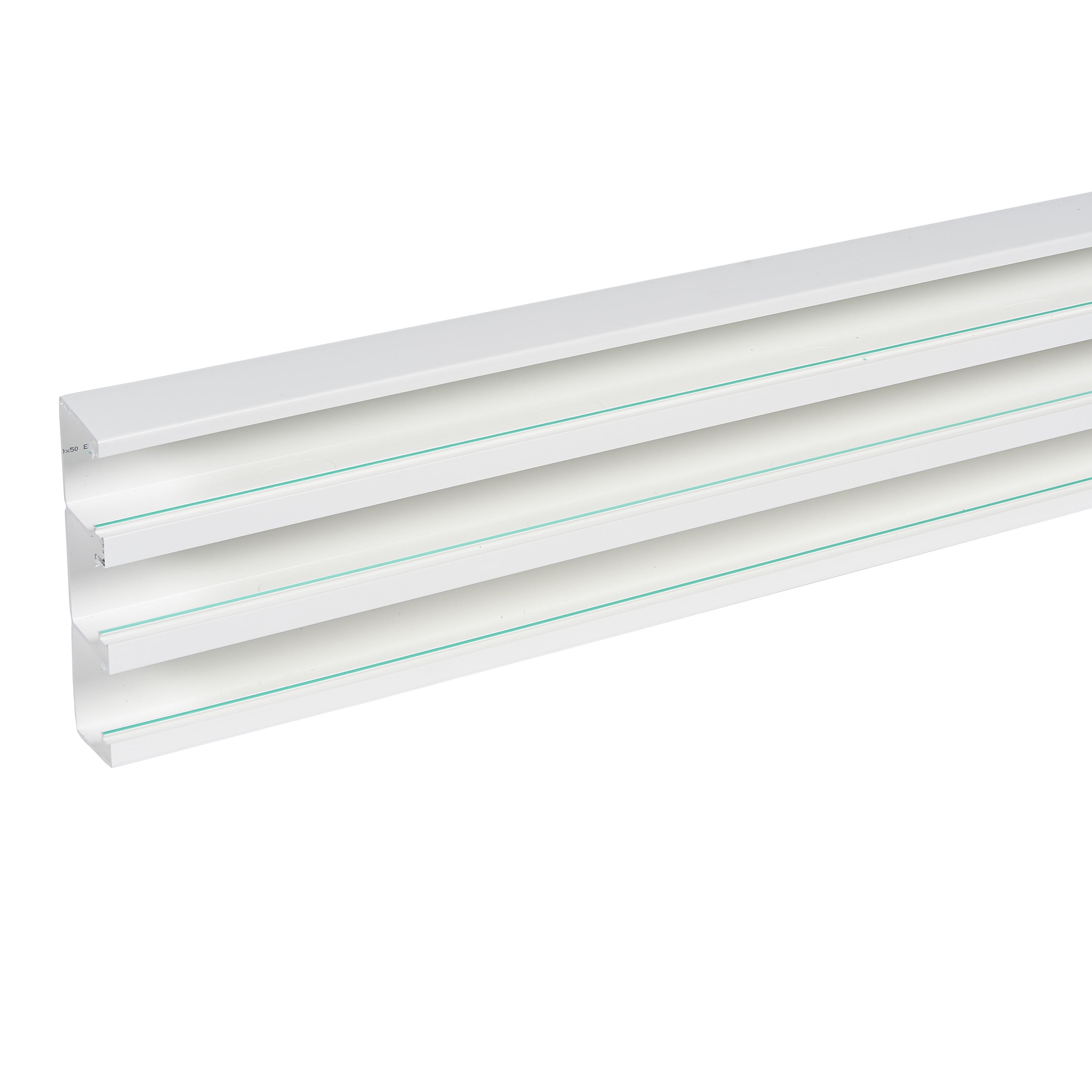 Planet Wattohm - Goulotte Logix 45-190x50-3 compartiments-3m-Livré sans couvercle-PVC Blanc Artic