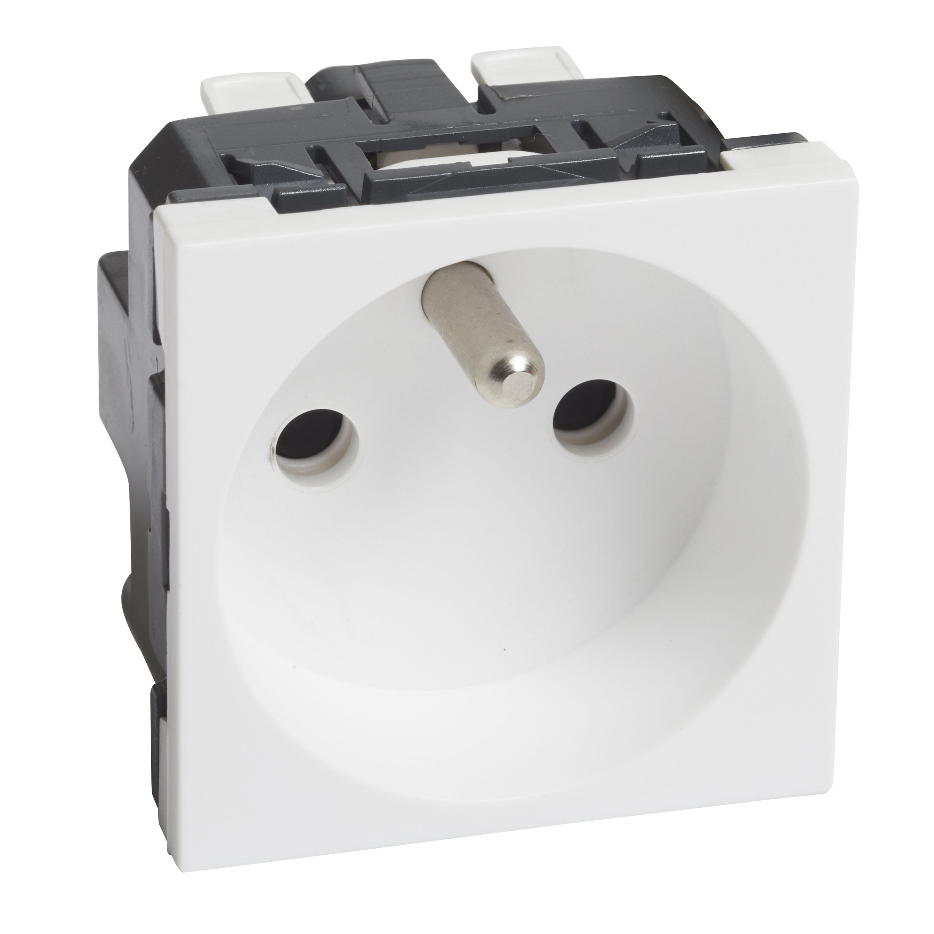 Planet Wattohm - Prise 2P+T Logix pour installation où 1 poste suffit-2 modules-16A-250V-Blanc