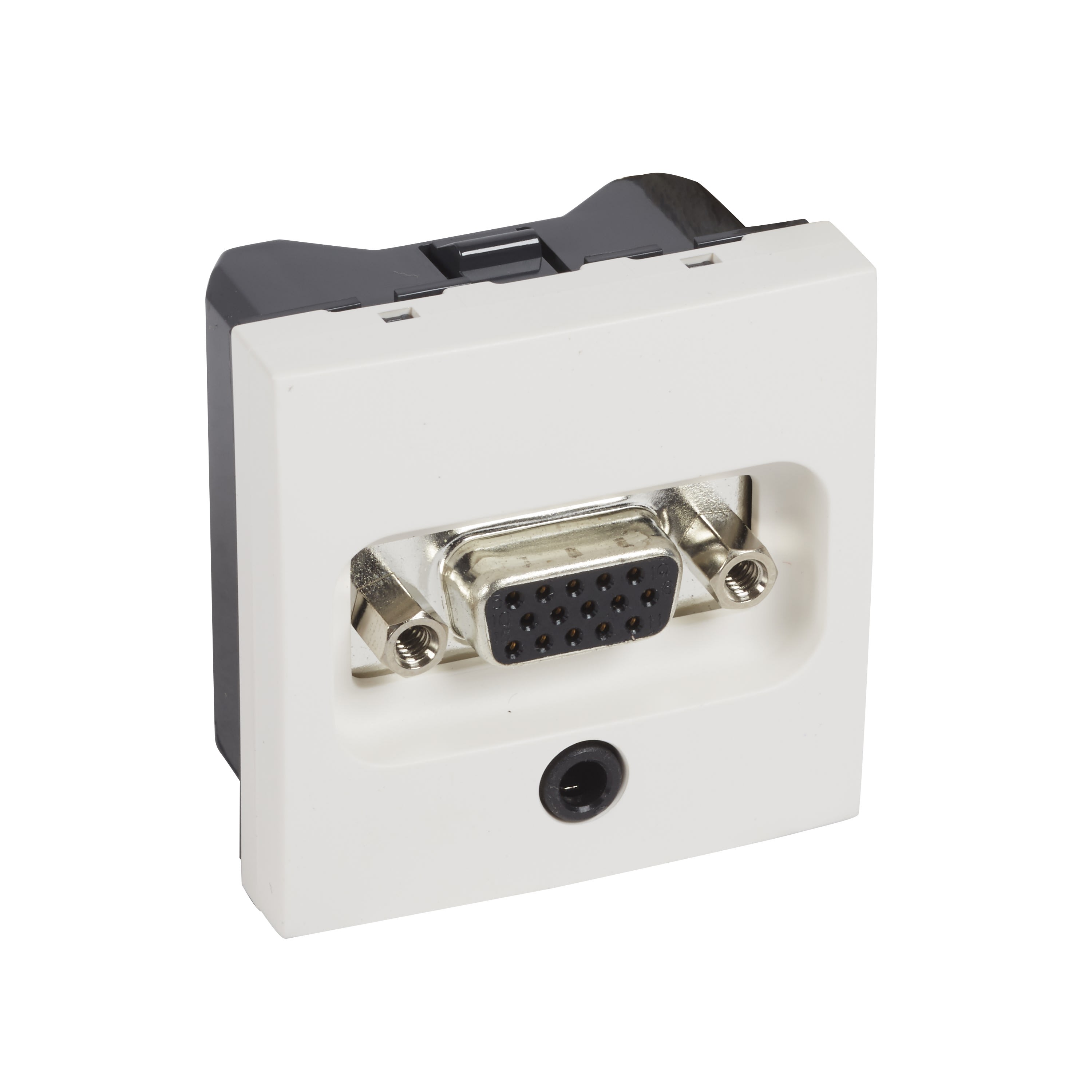 Planet Wattohm - Prise HD15 + Jack 3,5 Logix - 2 modules - Blanc Artic