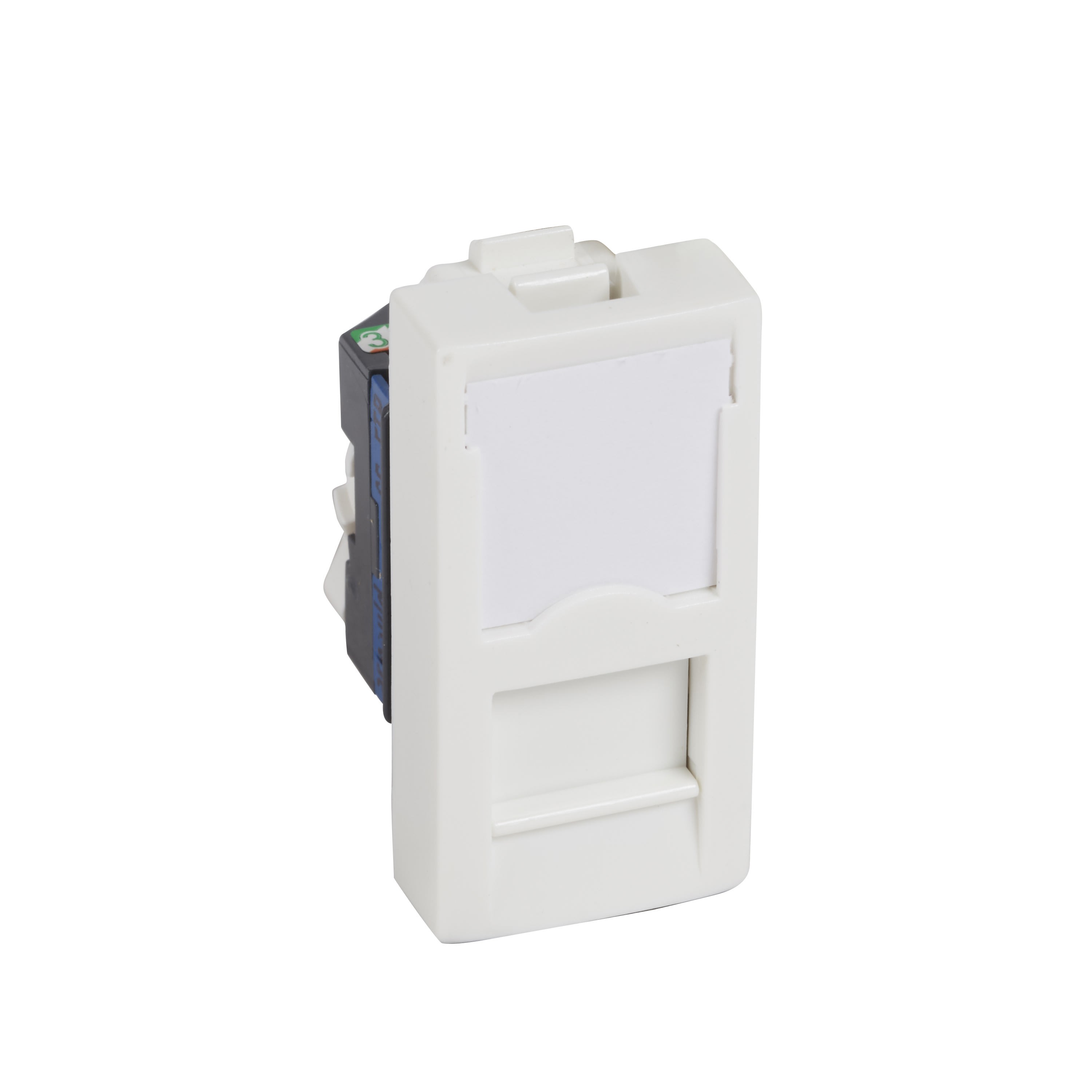 Planet Wattohm - Prise RJ45 catégorie 6 Logix - Ecrantée FTP - 1 module - Blanc Artic