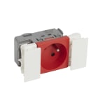 Planet Wattohm - Prise 2P+T Logix - 2 modules - 16A - 250V - Bornes auto - Rouge RAL 3020