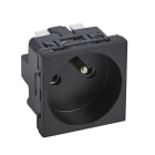 Planet Wattohm - Prise 2P+T Logix pour installation où 1 poste suffit-2 modules-16A-250V-Noir