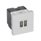 Planet Wattohm - Chargeur double USB Logix-2 modules - 2400mA Type A - 230V/5V= -Alumnic RAL9006