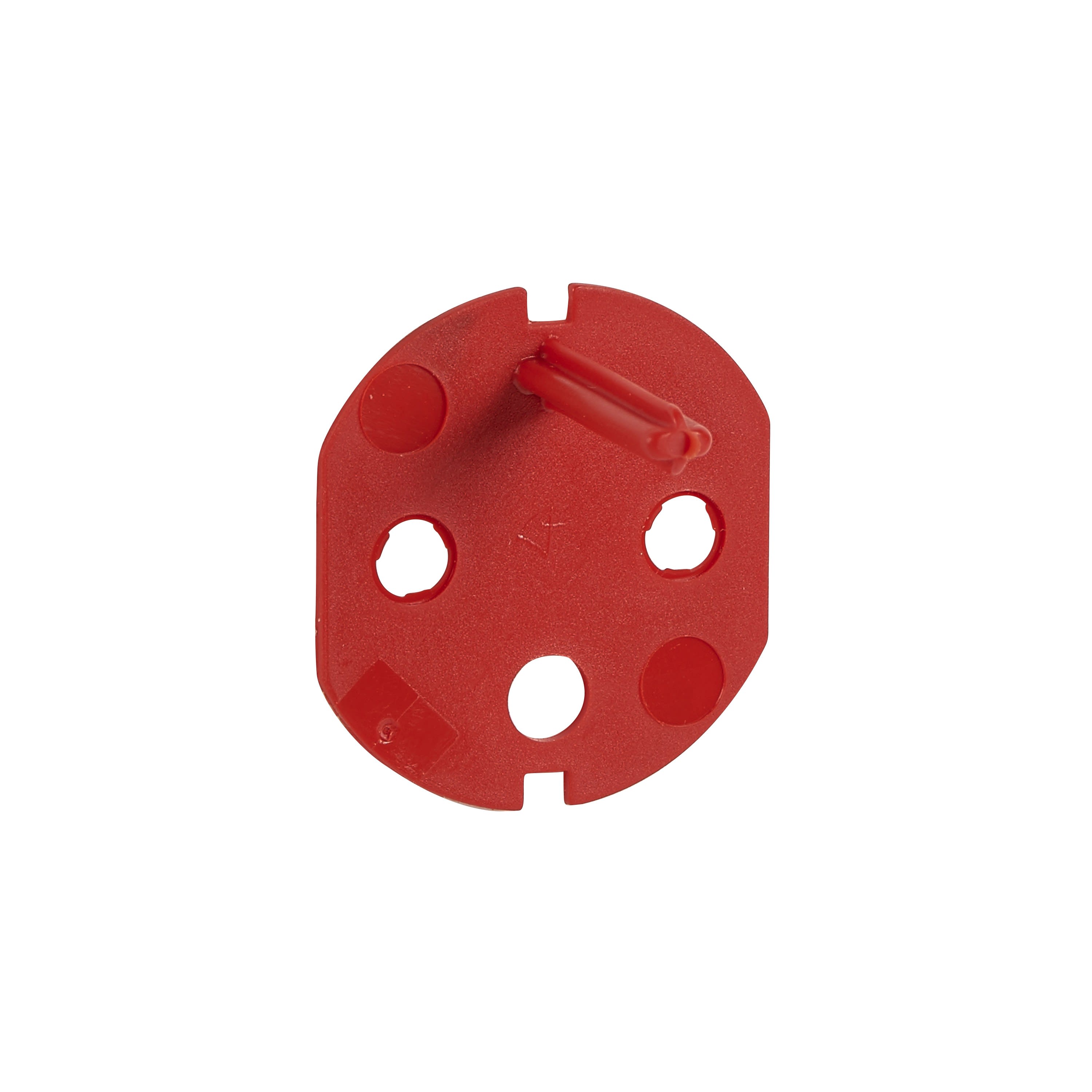 Planet Wattohm - Détrompeur Logix pour fiche 2P+T - Avec adhésif pour fixation - Rouge RAL 3020