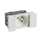 Planet Wattohm - Prise 2P+T Logix - 2 modules - 16A - 250V -Bornes auto-Blanc Artic antimicrobien