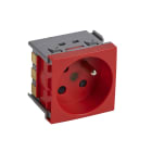 Planet Wattohm - Prise 2P+T juxtaposée Logix -2 modules- 16A - 250V - Rouge antimicrobien
