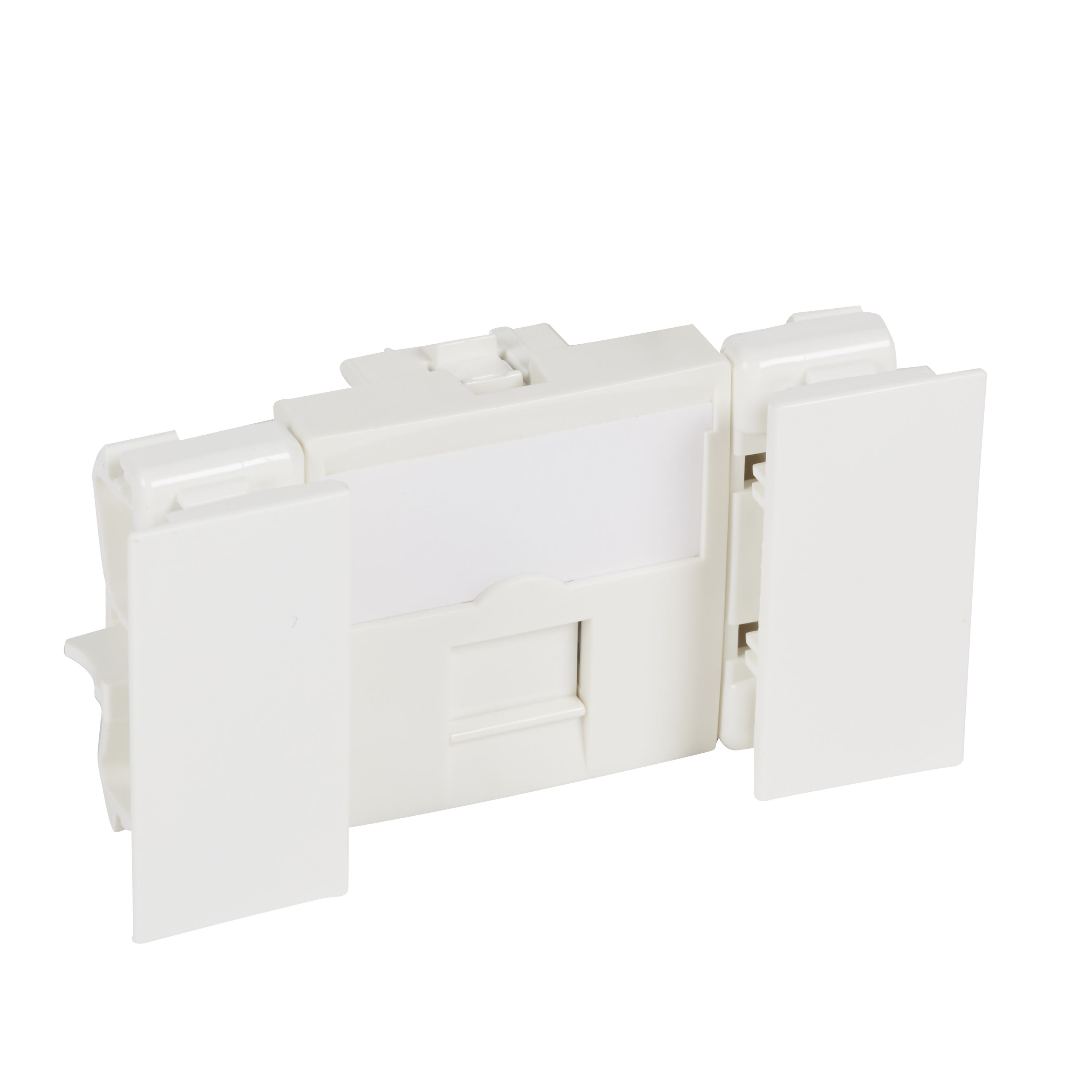 Planet Wattohm - Prise RJ45 catégorie 6 Logix - Ecrantée FTP -2 modules-Blanc Artic antimicrobien