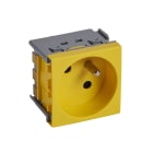 Planet Wattohm - Prise 2P+T juxtaposée Logix-2 modules-16A-250V-Brochage vertical-Jaune RAL 1023