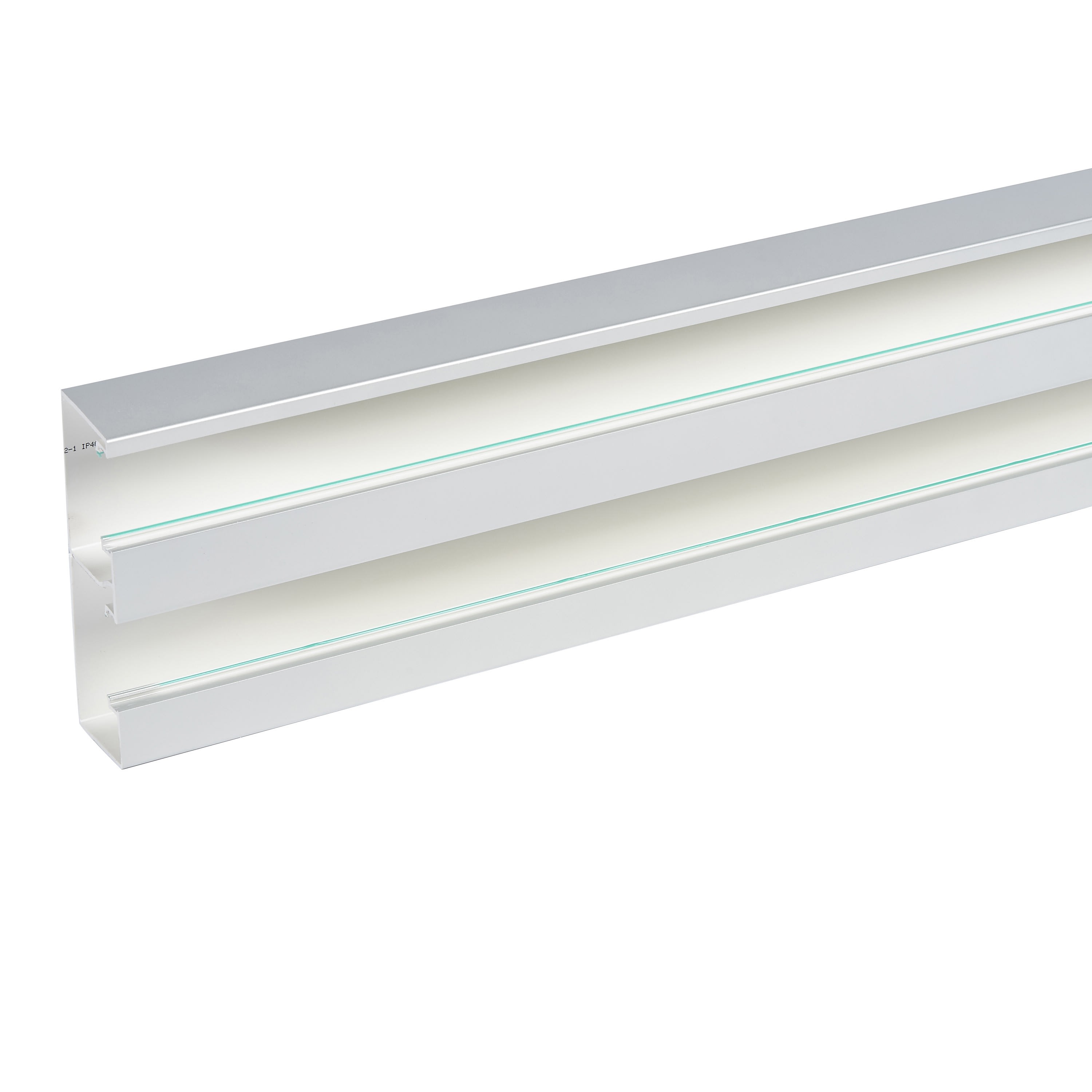 Planet Wattohm - Goulotte Logix 45-160x50-2 compartiment-Livré sans couvercle-PVC Alumnic RAL9006