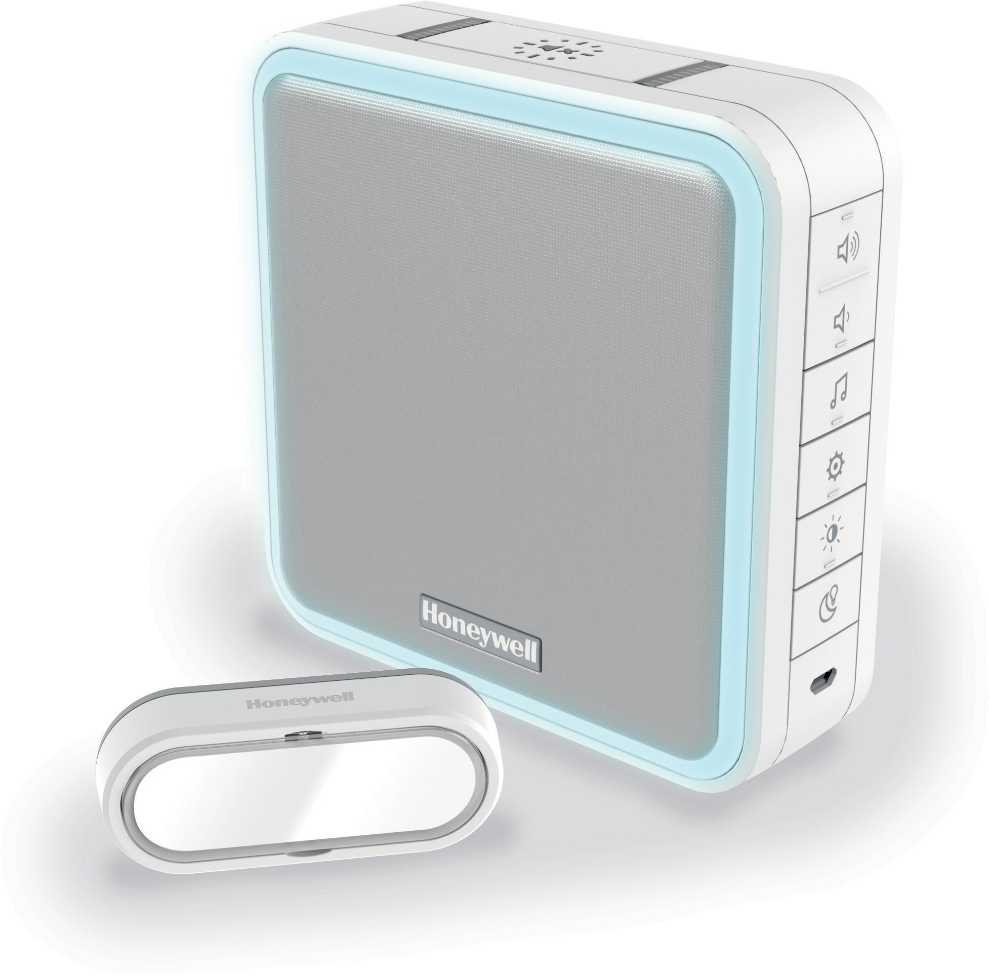 SECURITE COMMUNICATION - Honeywell Home kit carillon sans fil 200m - blanc- halo lumineux - 8 melodies