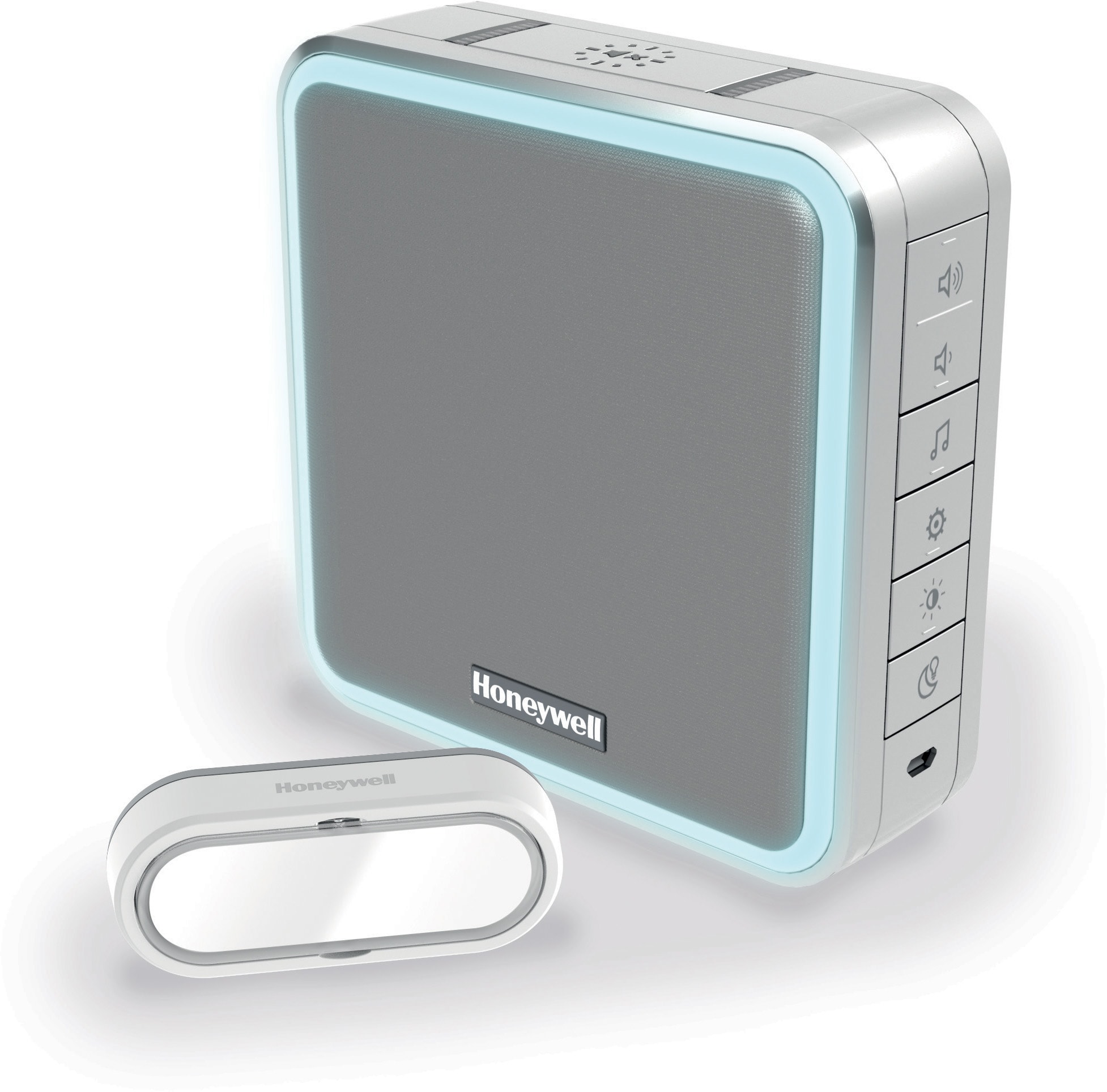 SECURITE COMMUNICATION - Honeywell Home kit carillon sans fil 200m - blanc- halo lumineux - melodies pers