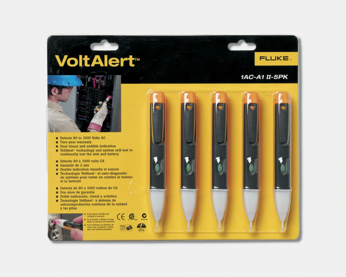 Fluke - FLK-1AC-E1-II-5PK, Pack de 5 détecteurs de tension 200-1000V  FLUKE-1AC-E1-II