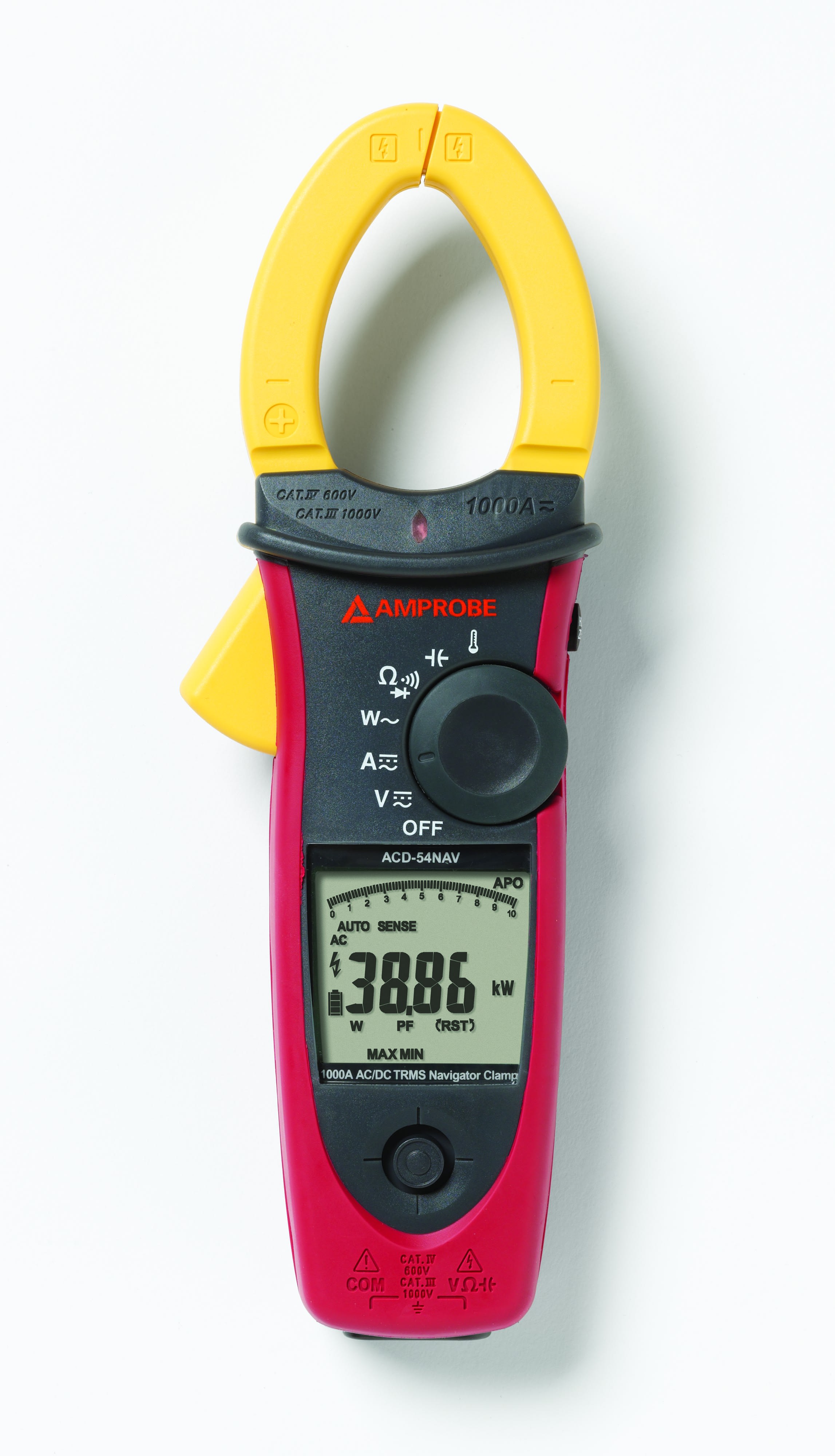 Fluke - ACDC-54NAV Pince wattmétrique TRMS 1000 Aac/dc, puissance, cos phi, THD