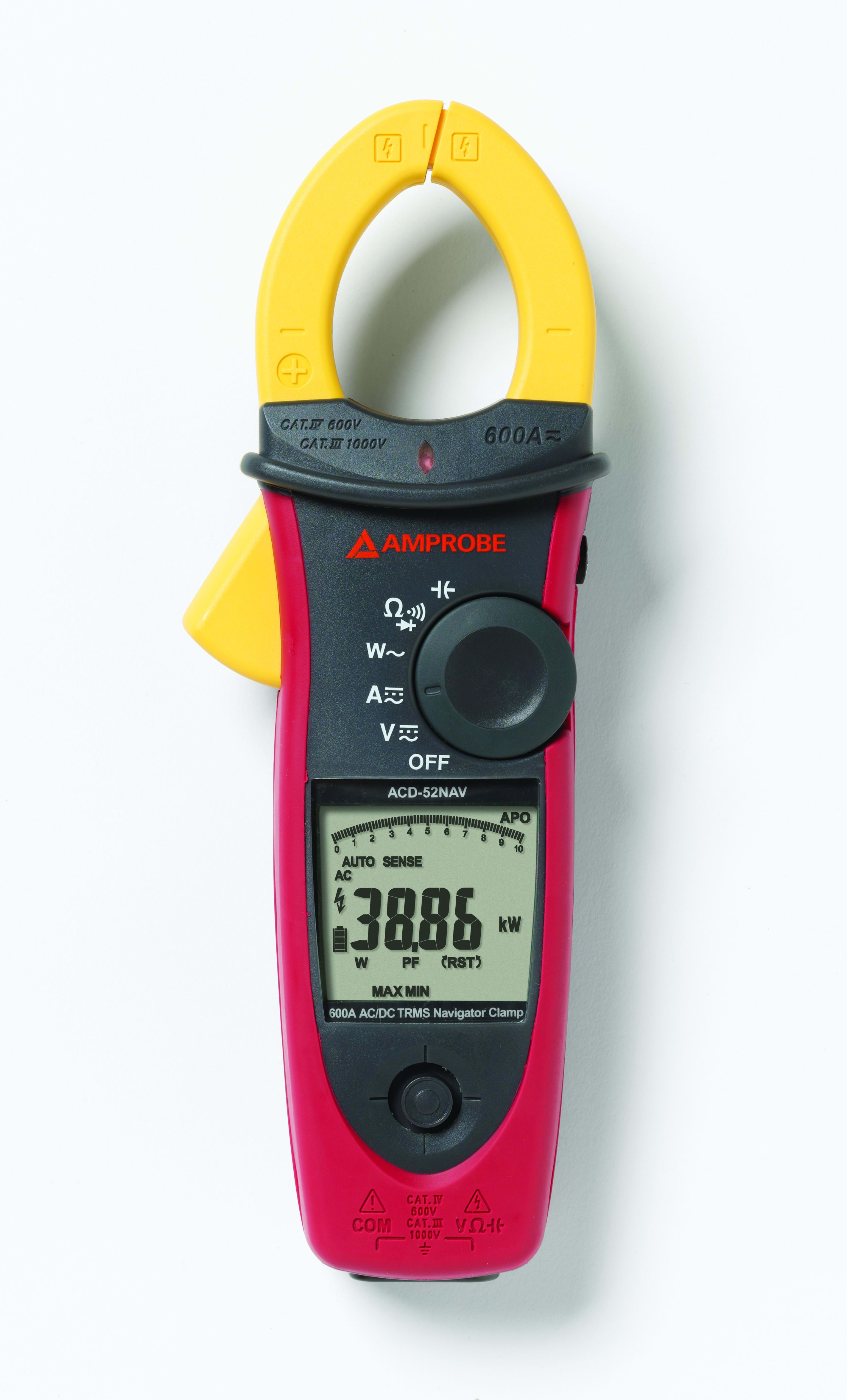 Fluke - ACDC-52NAV Pince wattmétrique TRMS 600 Aac/dc, puissance, cos phi, THD