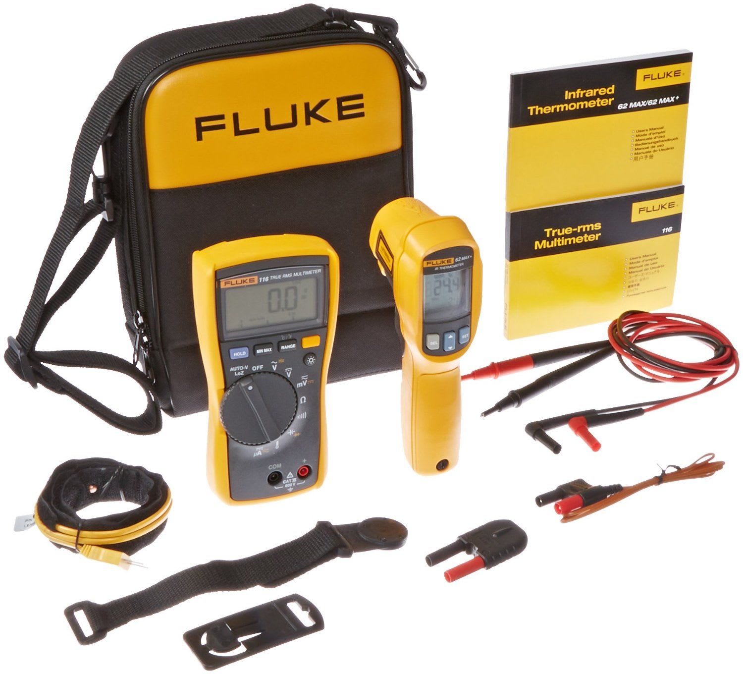 Fluke - Fluke-116/62 MAX+ Kit HVAC avec multimètre Fluke-116 et thermom IR Fluke-62 MAX+