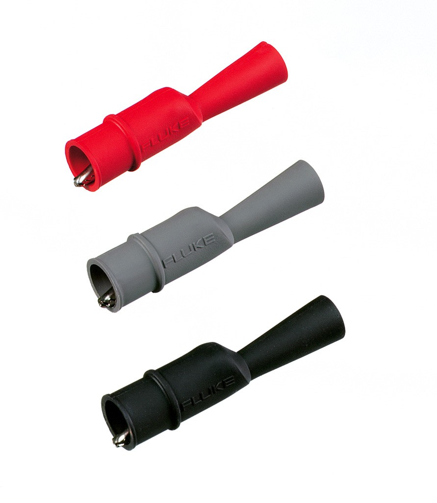 Fluke - AC120 Jeu de 3 pinces crocodiles pour cordons pointes de touche 2mm