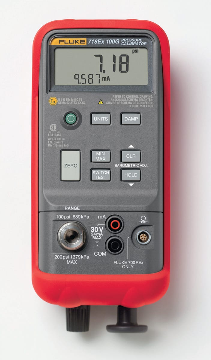 Fluke - Fluke-718EX 100 Calibrateur de pression ATEX (7 bar), pompe manuelle intégrée