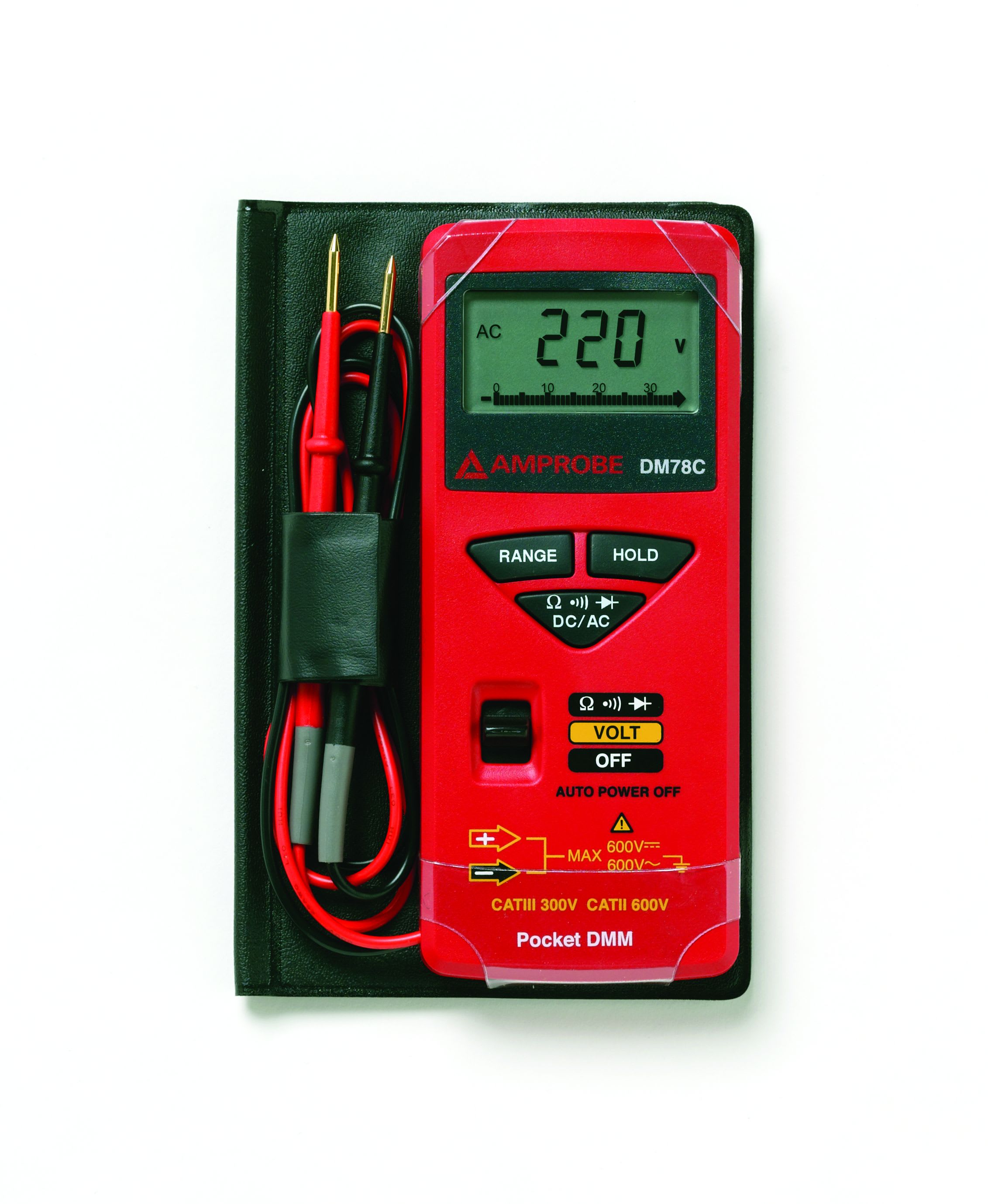 Fluke - DM78C multimetre numerique de poche dans un boitier de protection.