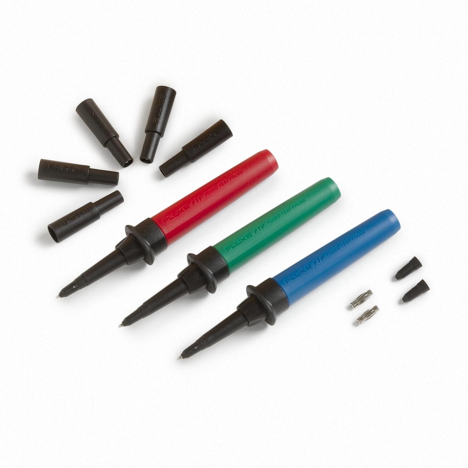 Fluke - FUSED PROBE SET, Set de 3 pointes de touche R/V/B avec fusible intégré
