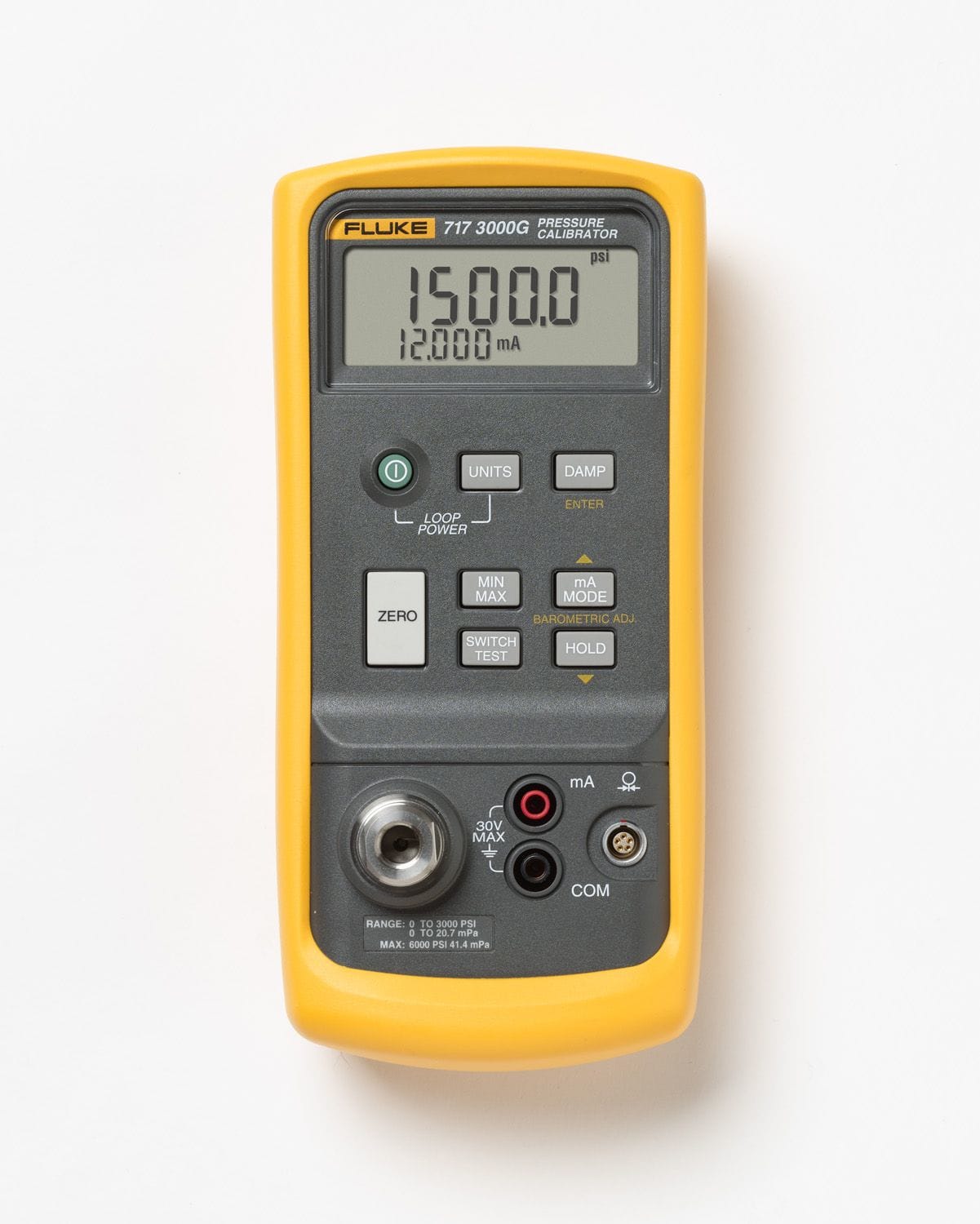 Fluke - Fluke-717 3000G Calibrateur de pression de 0 à 207 bar, mesure 4-20 mA + cordons