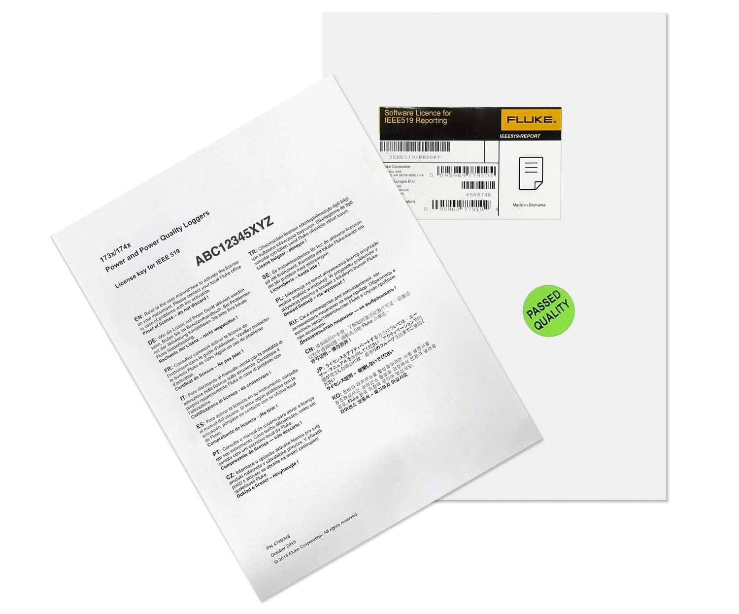 Fluke - IEEE519/REPORT, Licence optionnelle IEEE519/REPORT pour Fluke 173x