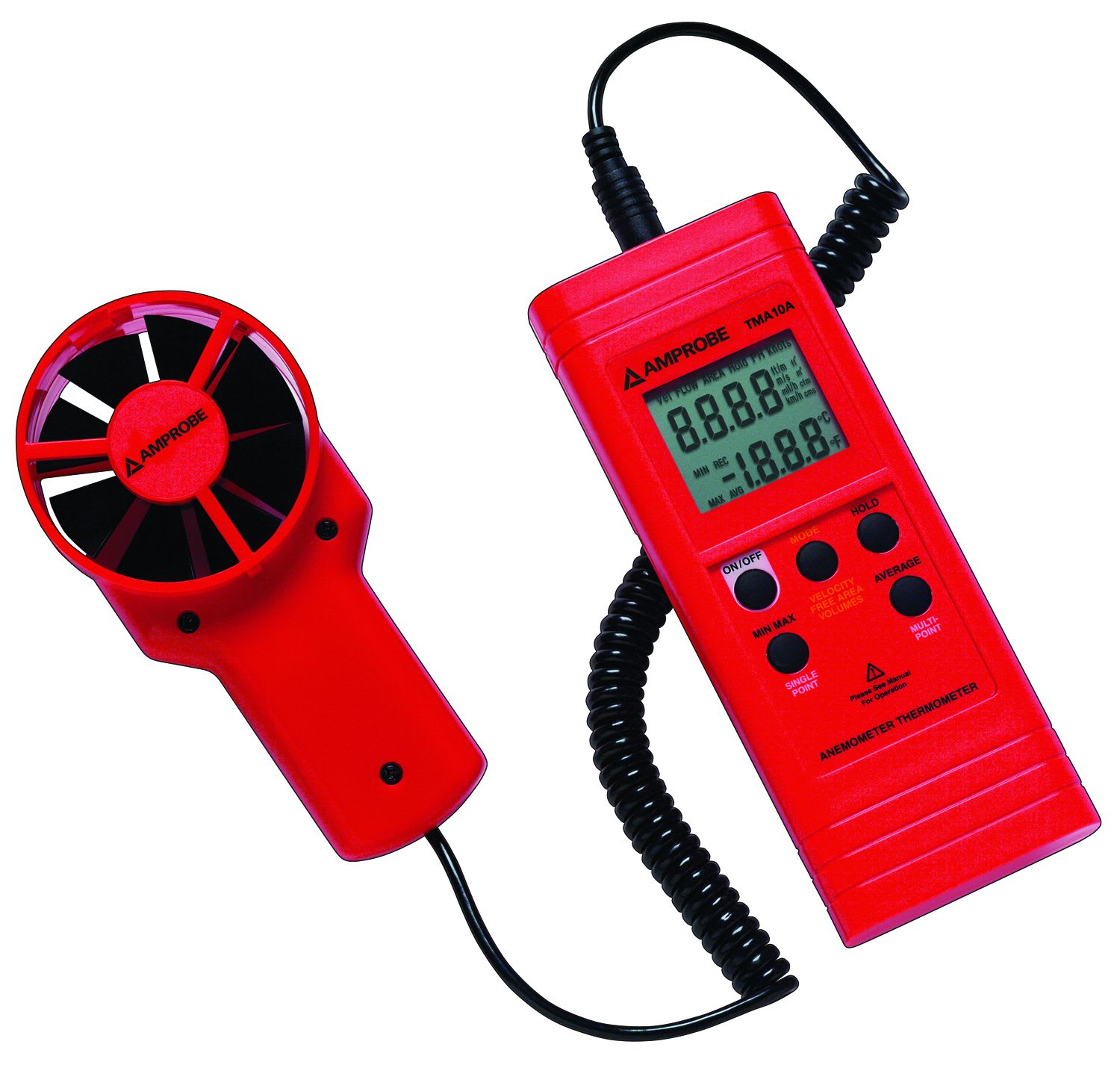 Fluke - TMA10A Anemometre (vitesse de l'air), 0,4 a 25 m-s, interface PC, logic