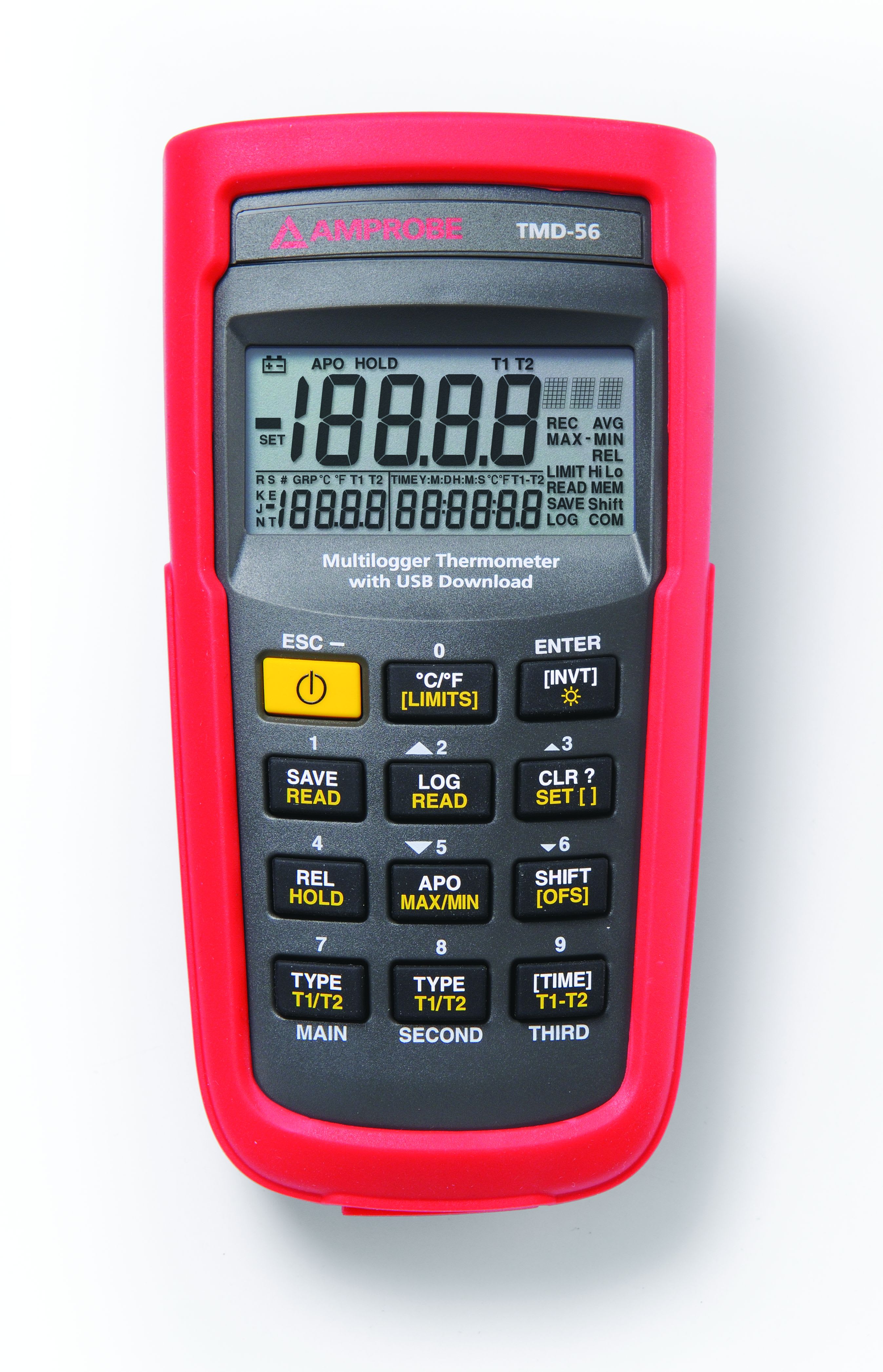 Fluke - TMD-56 Thermometre numerique enregistreur 2 entrees type TC (K, J, T, R-S, N, E)