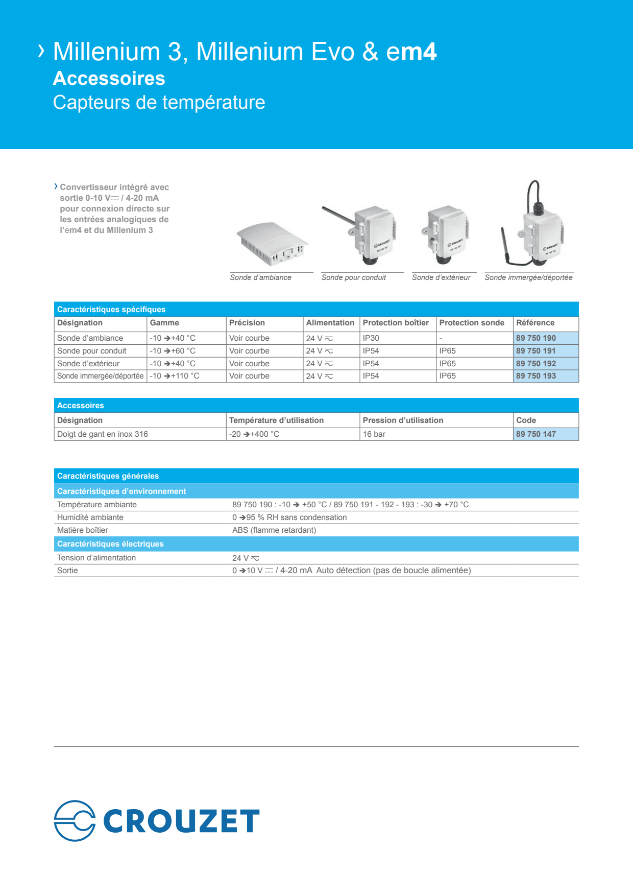 Crouzet - Millenium 3 Remote Lcd Display 24Vdc + Cable