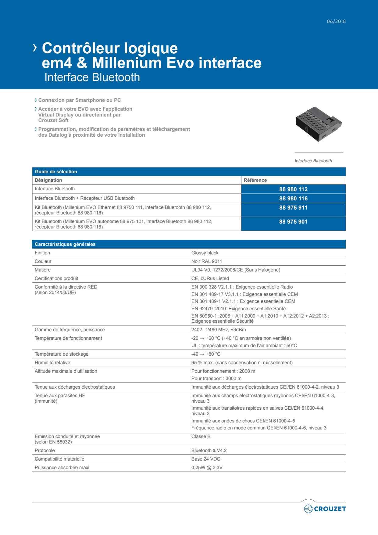 Crouzet - Essential Timer EMER8, 12-240 VDC / 24-240 VAC, 1 C/O, 5 A, 0.1 - 20 h, 17.5 mm