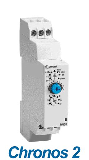 Crouzet - Chronos 2 Timer MAS5, 24-240 VAC/DC, 0.7 A, 0.1 s - 100 h, 17.5 mm