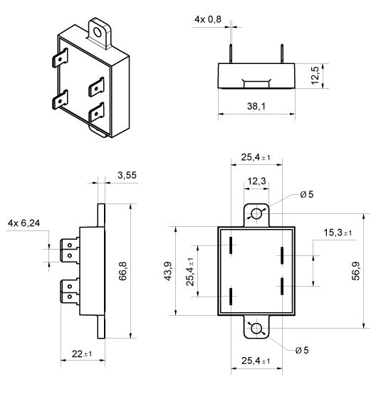 Crouzet - DC Brush Motor 898000 4000 RPM, VDC = 24, Dir. = 2, Shaft = 6, Filter = B