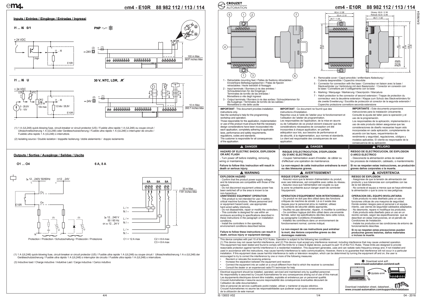 Crouzet - Em4 Digital Expansion, E10R, 24 Vdc