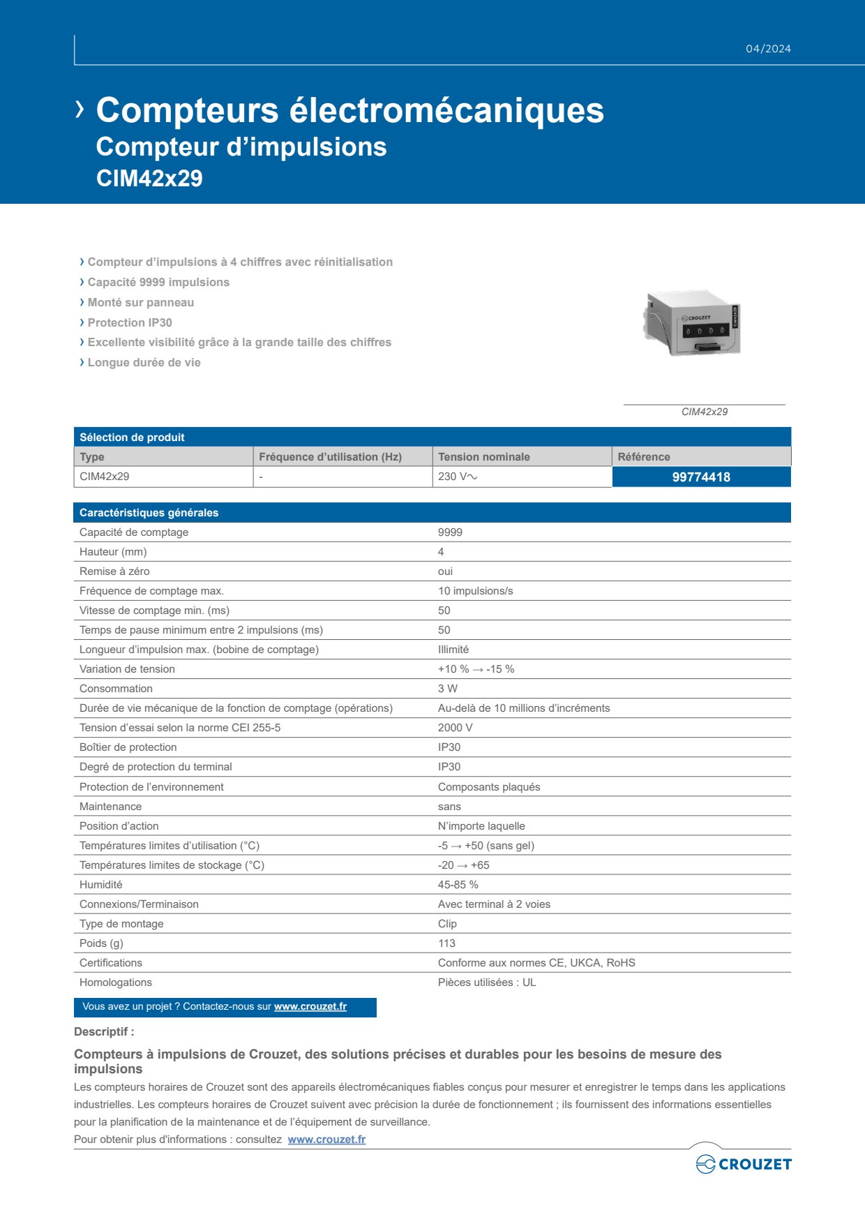 Crouzet - Kit Crouzet Touch HMI, CTP107-E Ethernet + Millenium 3 Cable
