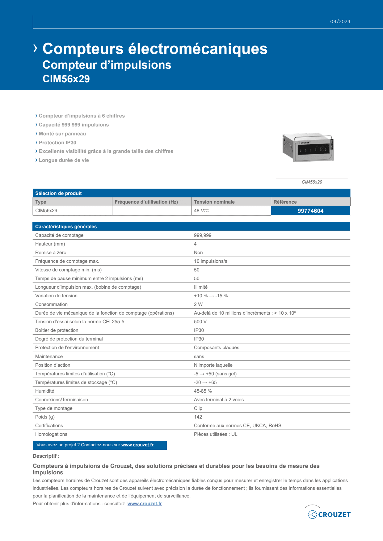 Crouzet - Kit Crouzet Touch HMI, CTP107-E Ethernet + B26 em4 Ethernet & Cables