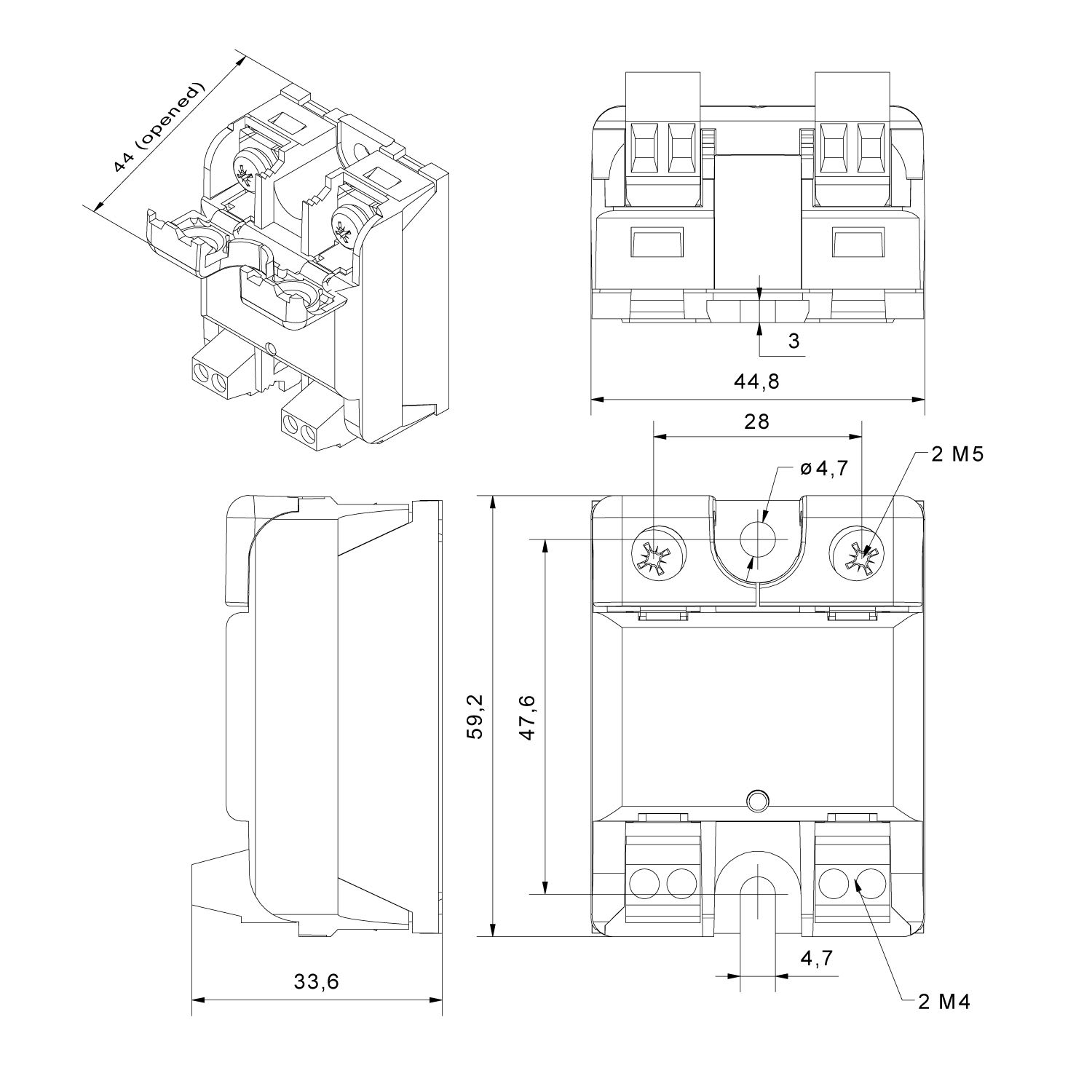 Crouzet - DC Brush Geared Motor 8985A1, Dir.=2, 3800 RPM, VDC=24, Filter=B, Ratio=44.69