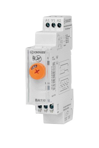 Crouzet - Syr-Line Double Output Timer BA2R, 12-240 VAC/DC, 2 C/O, 8 A, 0.1 s - 10 days