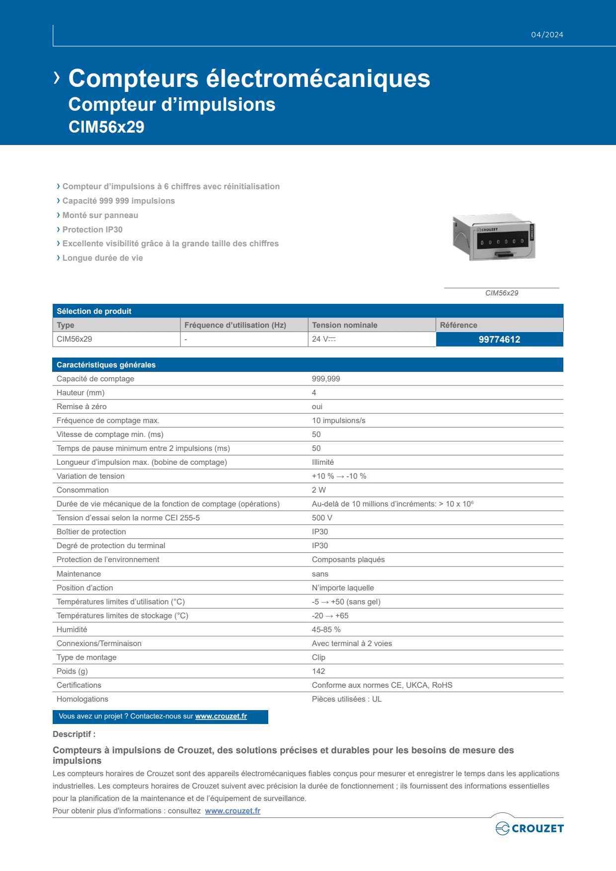 Crouzet - Millenium Evo Kit, Controller Xdp24-E + Crouzet Touch Ctp107-E, Cable, Software