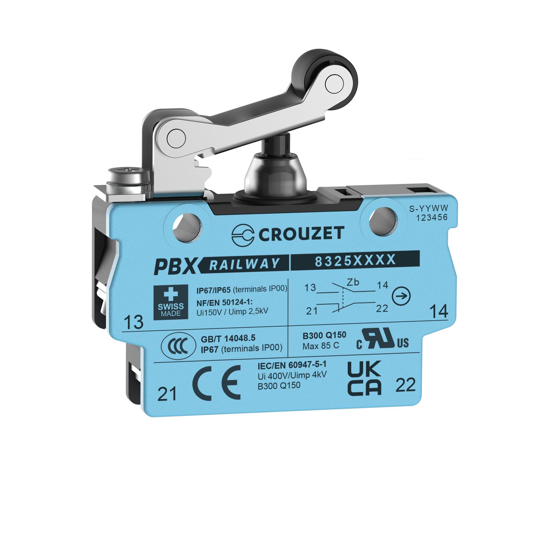 Crouzet - Microswitch, Classic, PBXR-8325 Series, 83250 IP67 W5 LG PT