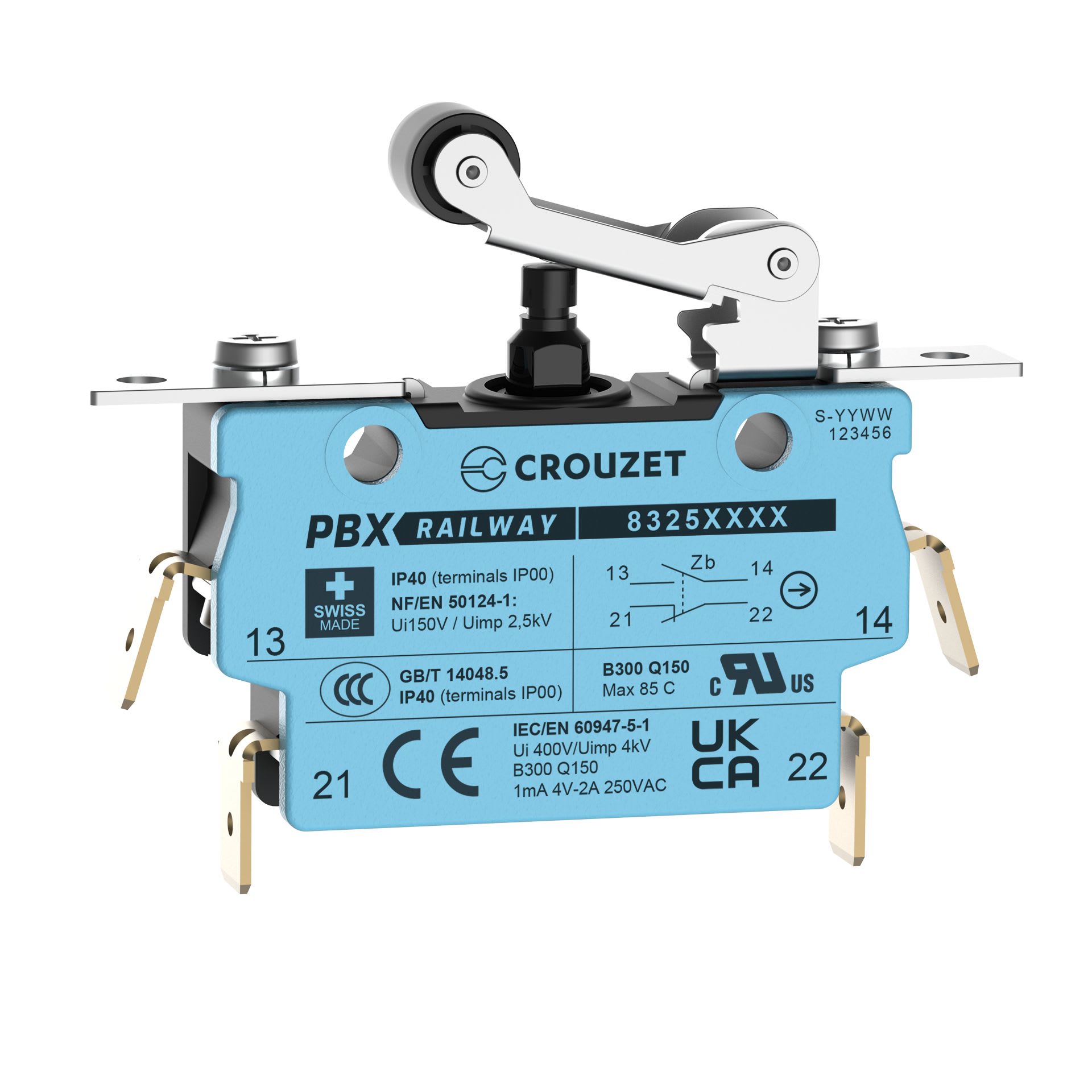 Crouzet - Microswitch, Classic, PBXR-8325 Series, 83255 IP40 W5 LG