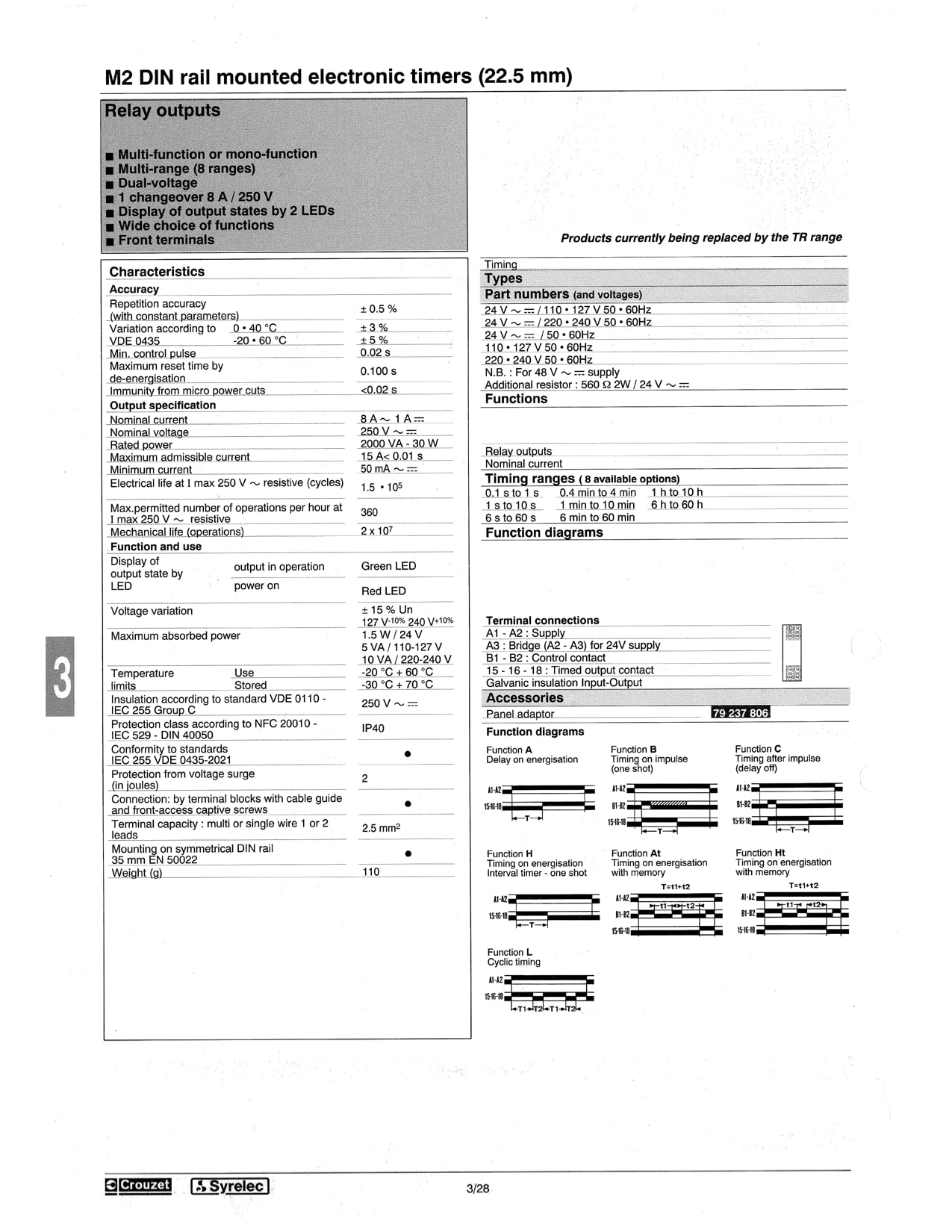 Crouzet - Microswitch accessory, for V4-83170/V4S-8318 Series, LEVER 170E R18